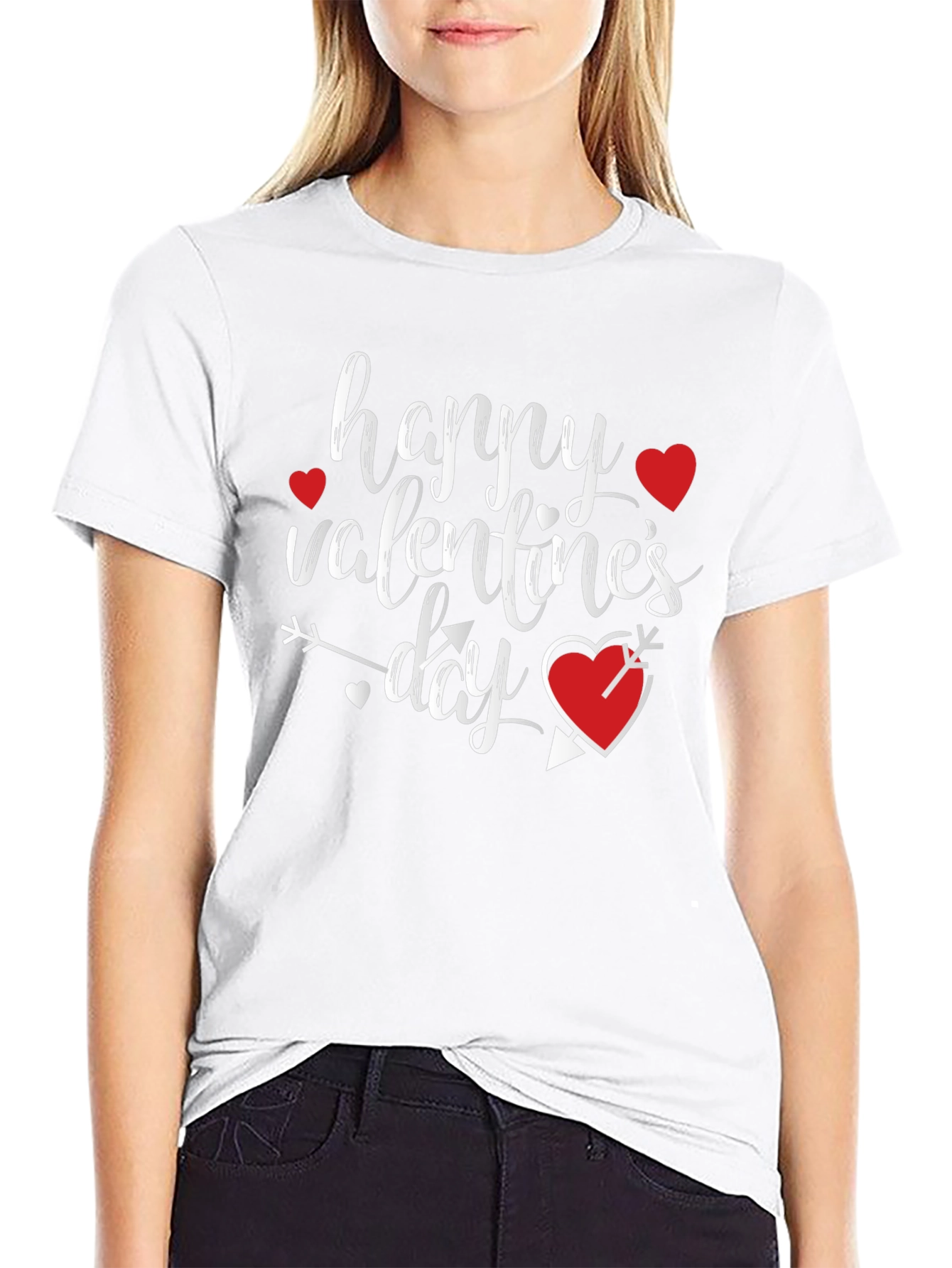 Happy Valentines Day Graphic T-Shirt - Black