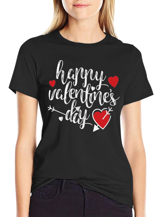 Happy Valentines Day Graphic T-Shirt - Black
