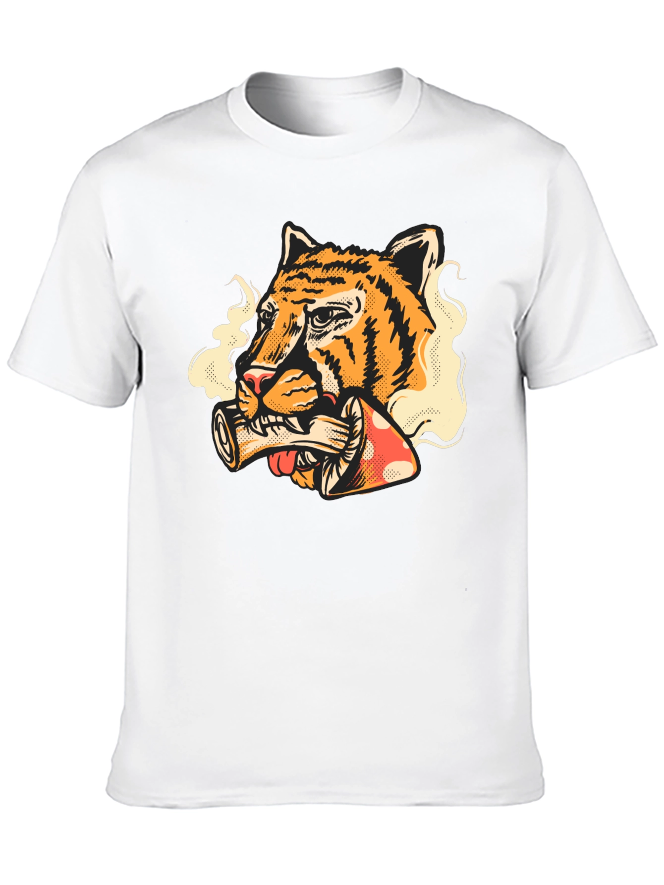 Tiger Smoking Mushroom T-Shirt - Unique Graphic Tee