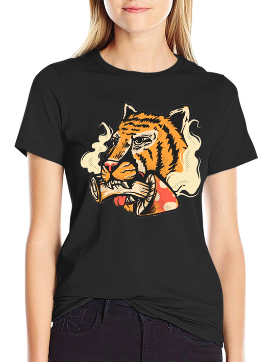 Tiger Smoking Mushroom T-Shirt - Unique Graphic Tee