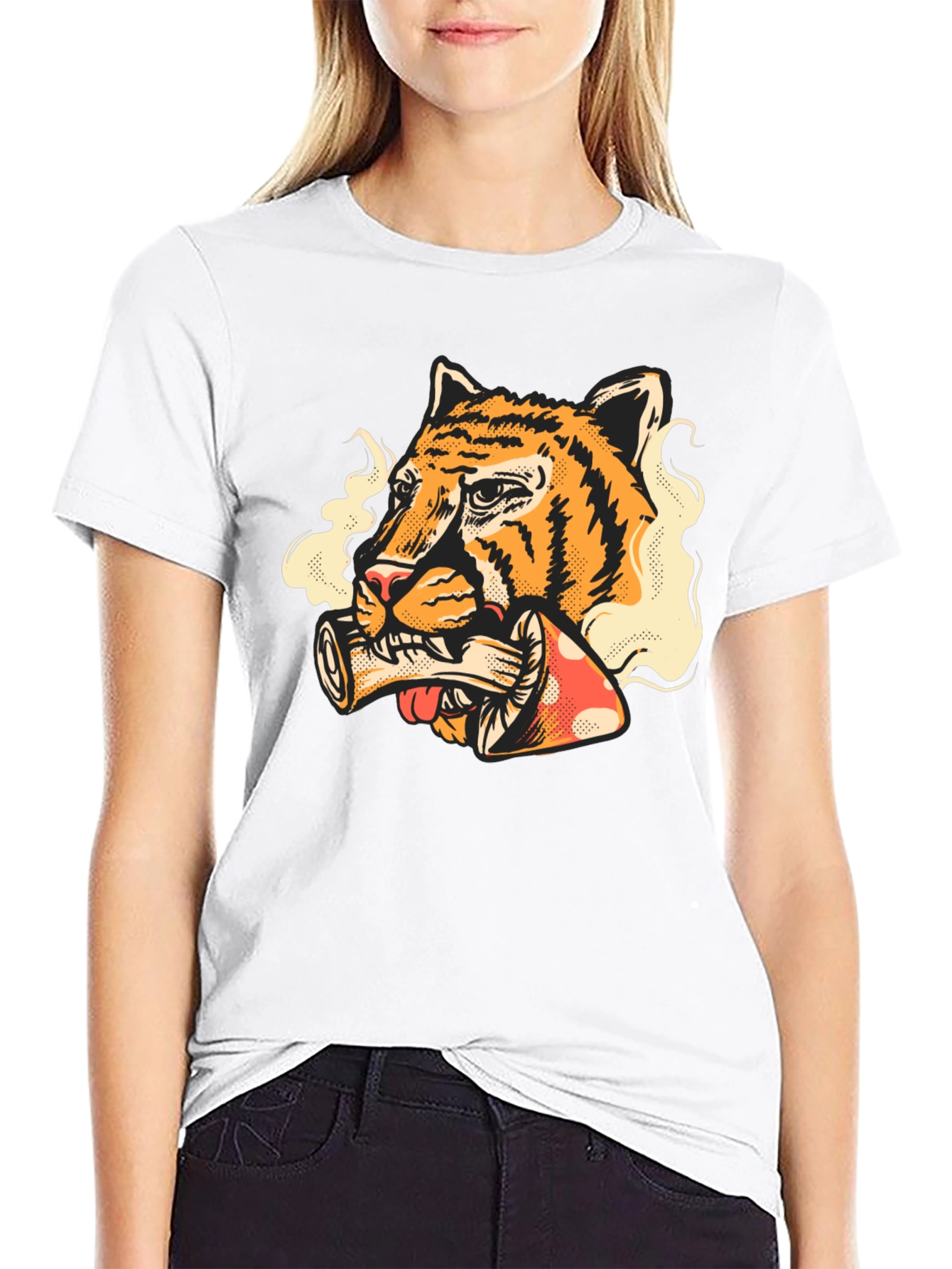 Tiger Smoking Mushroom T-Shirt - Unique Graphic Tee