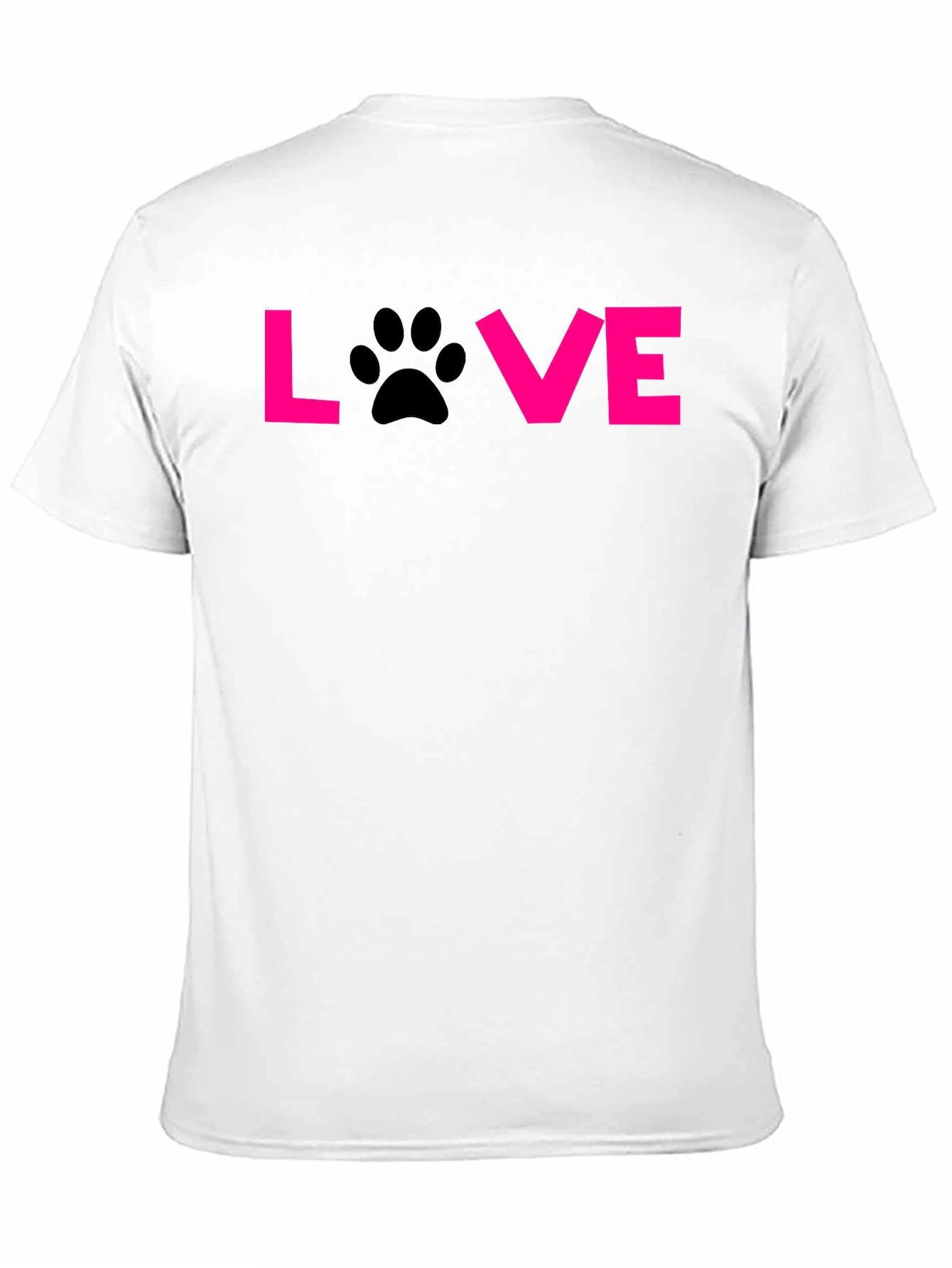 Love Paw Print T-Shirt - Black Casual Tee