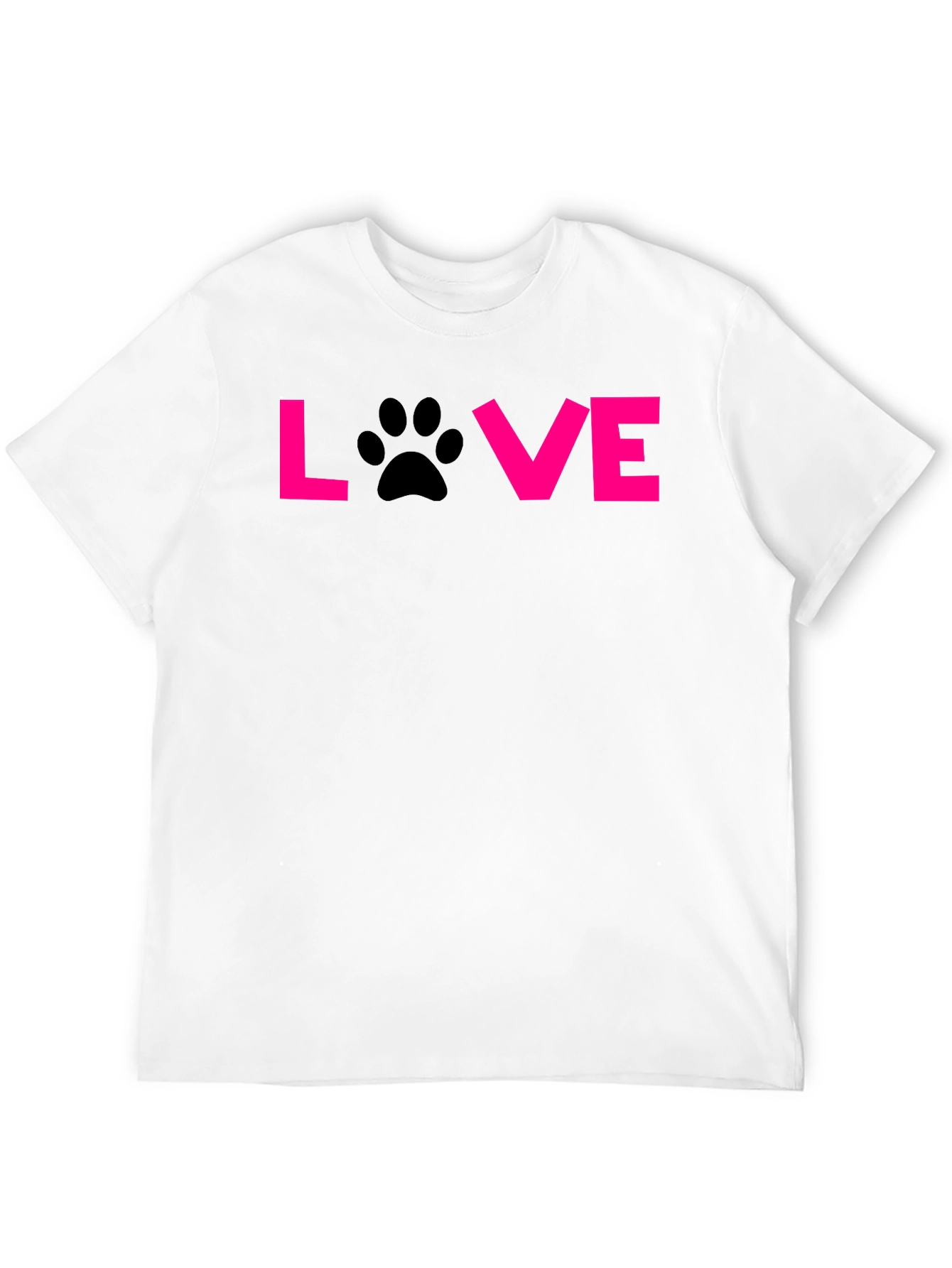 Love Paw Print T-Shirt - Black Casual Tee