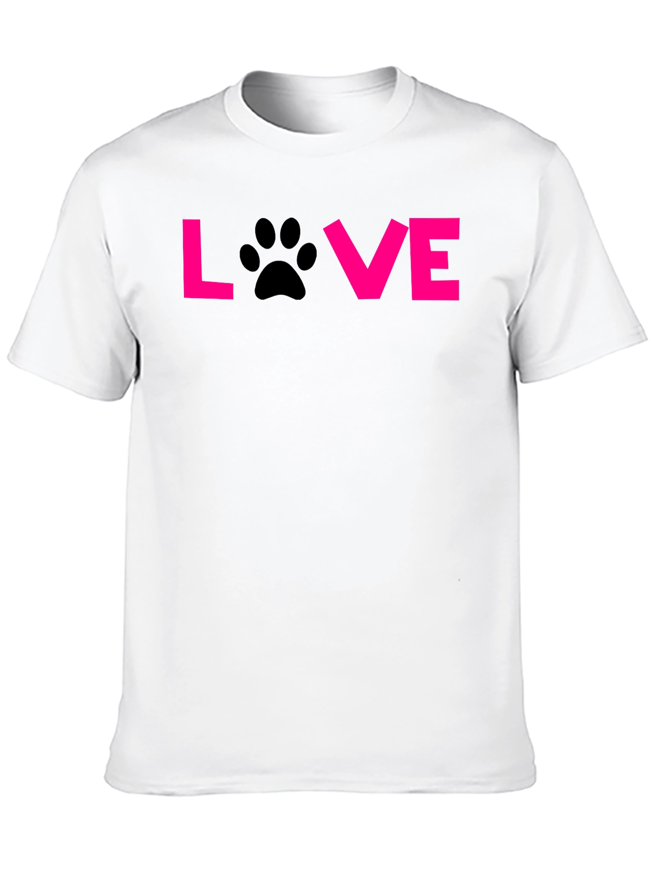 Love Paw Print T-Shirt - Black Casual Tee