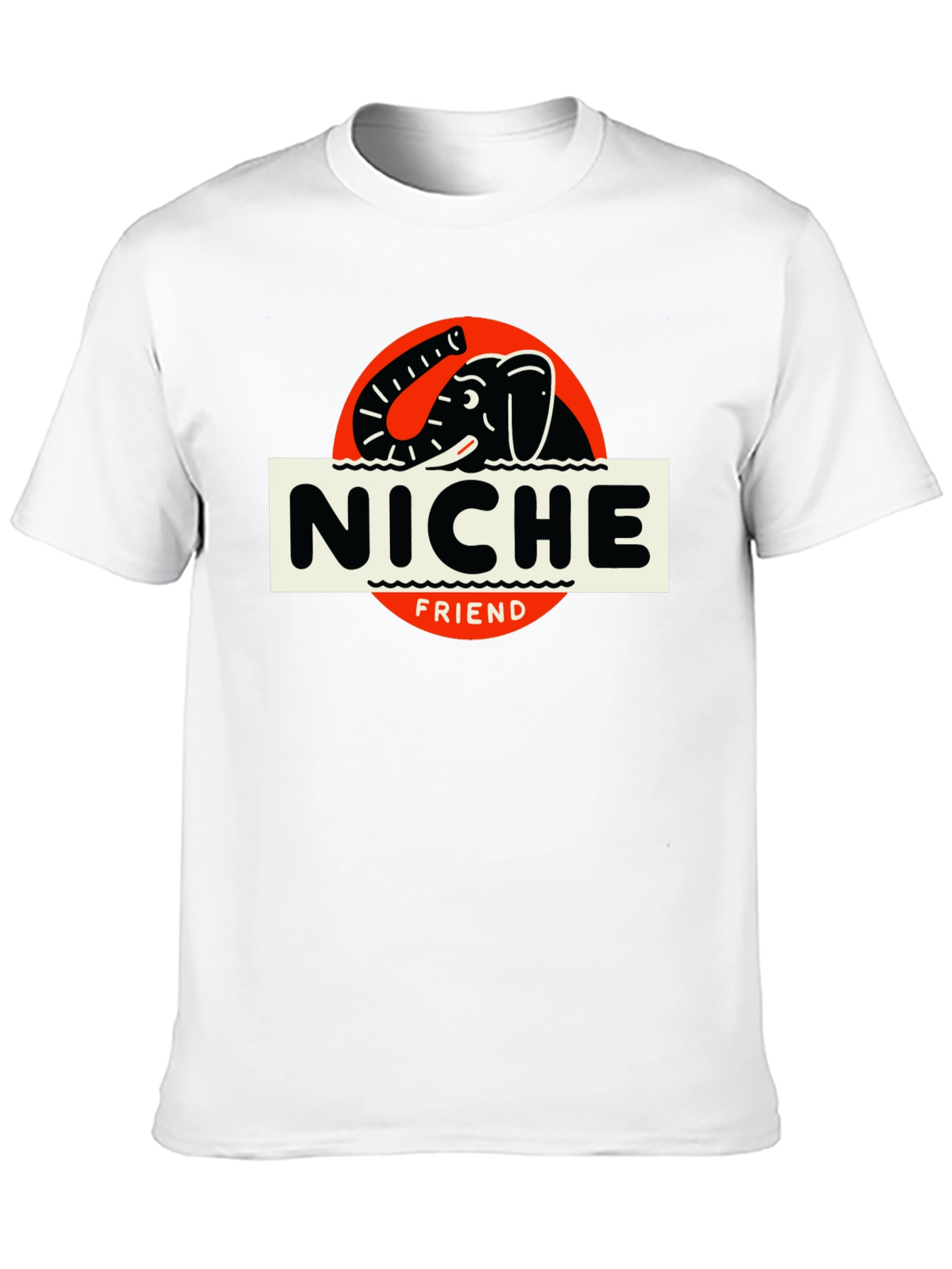 Niche Friend Elephant T-Shirt - Black