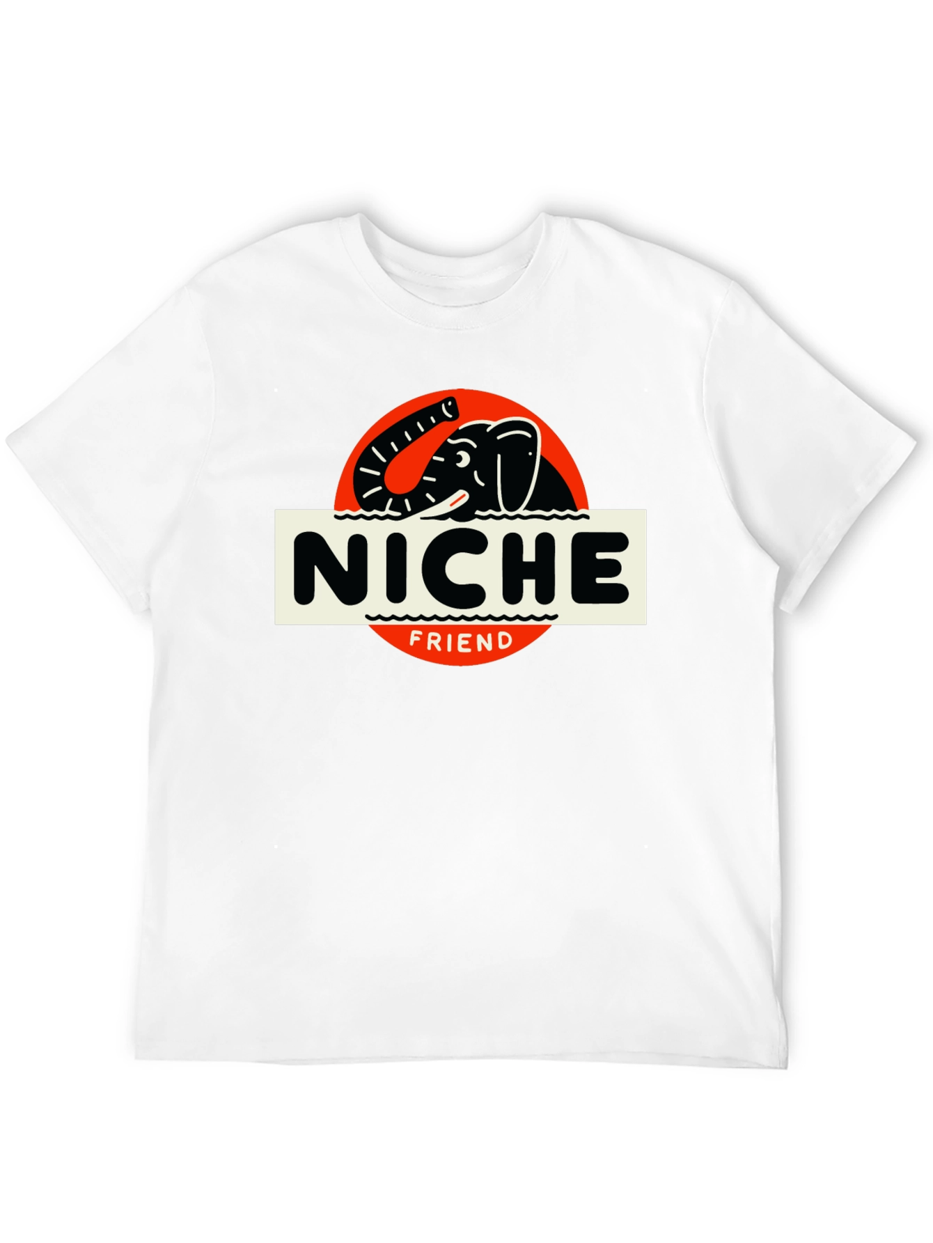 Niche Friend Elephant T-Shirt - Black