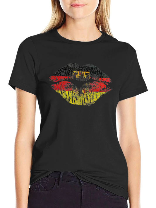 German Flag Lips Graphic T-Shirt