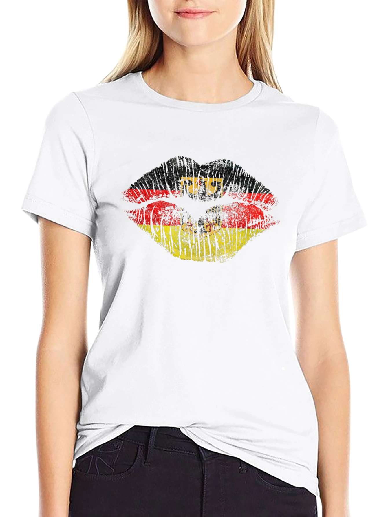 German Flag Lips Graphic T-Shirt