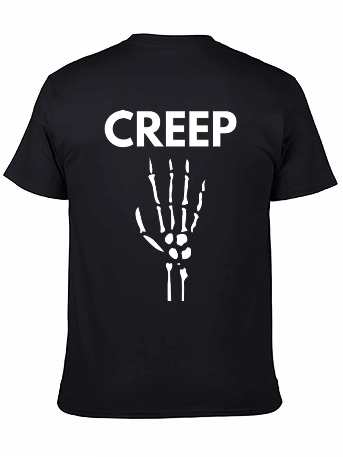 Creep Skeleton Hand T-Shirt - Halloween Mens Black Tee
