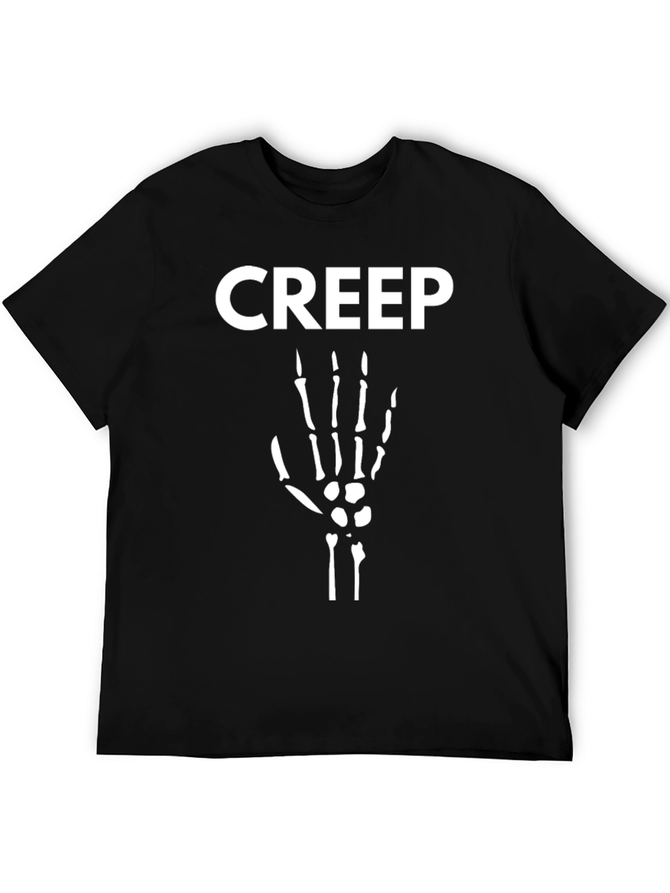 Creep Skeleton Hand T-Shirt - Halloween Mens Black Tee