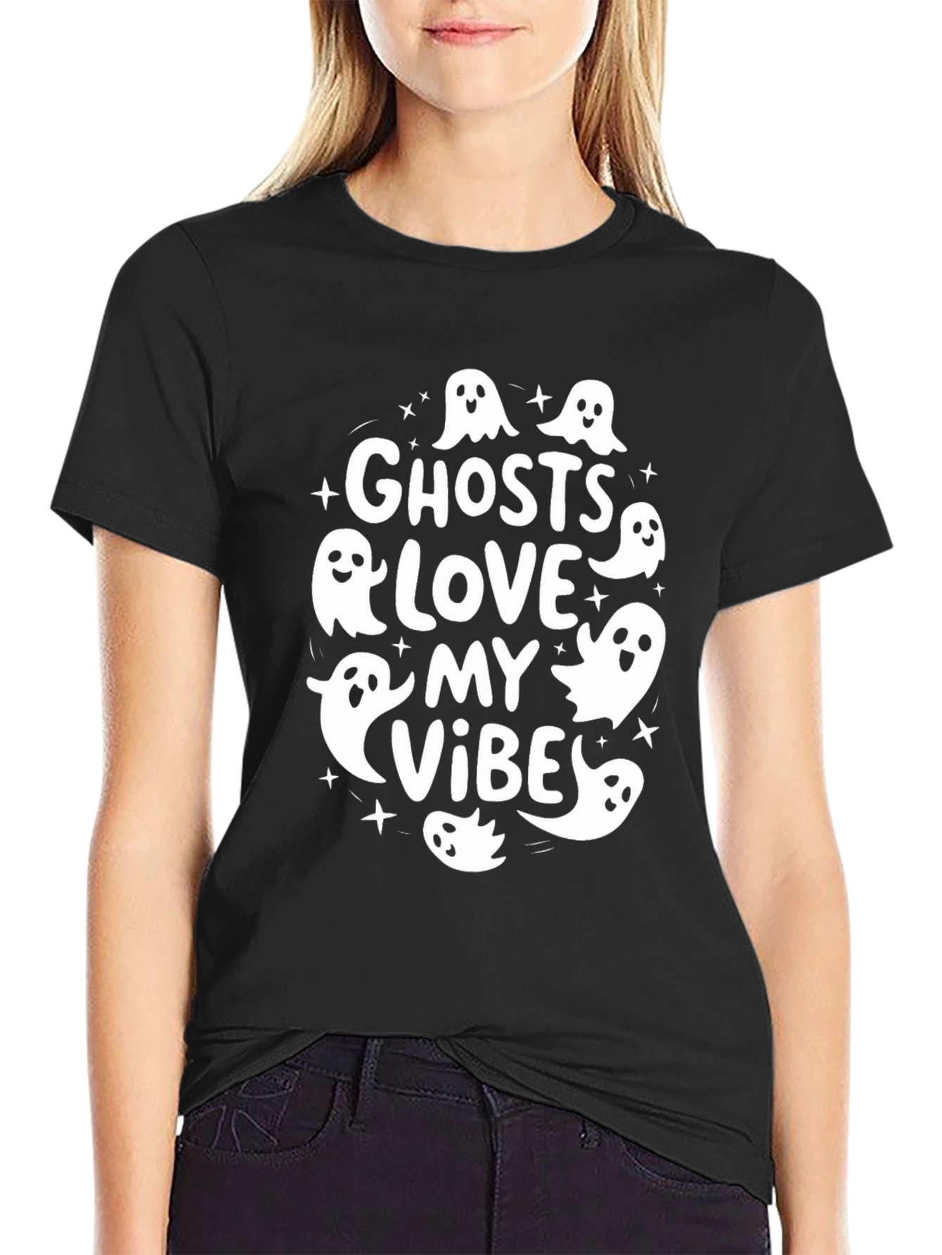 Ghosts Love My Vibe T-Shirt - Spooky Season Tee