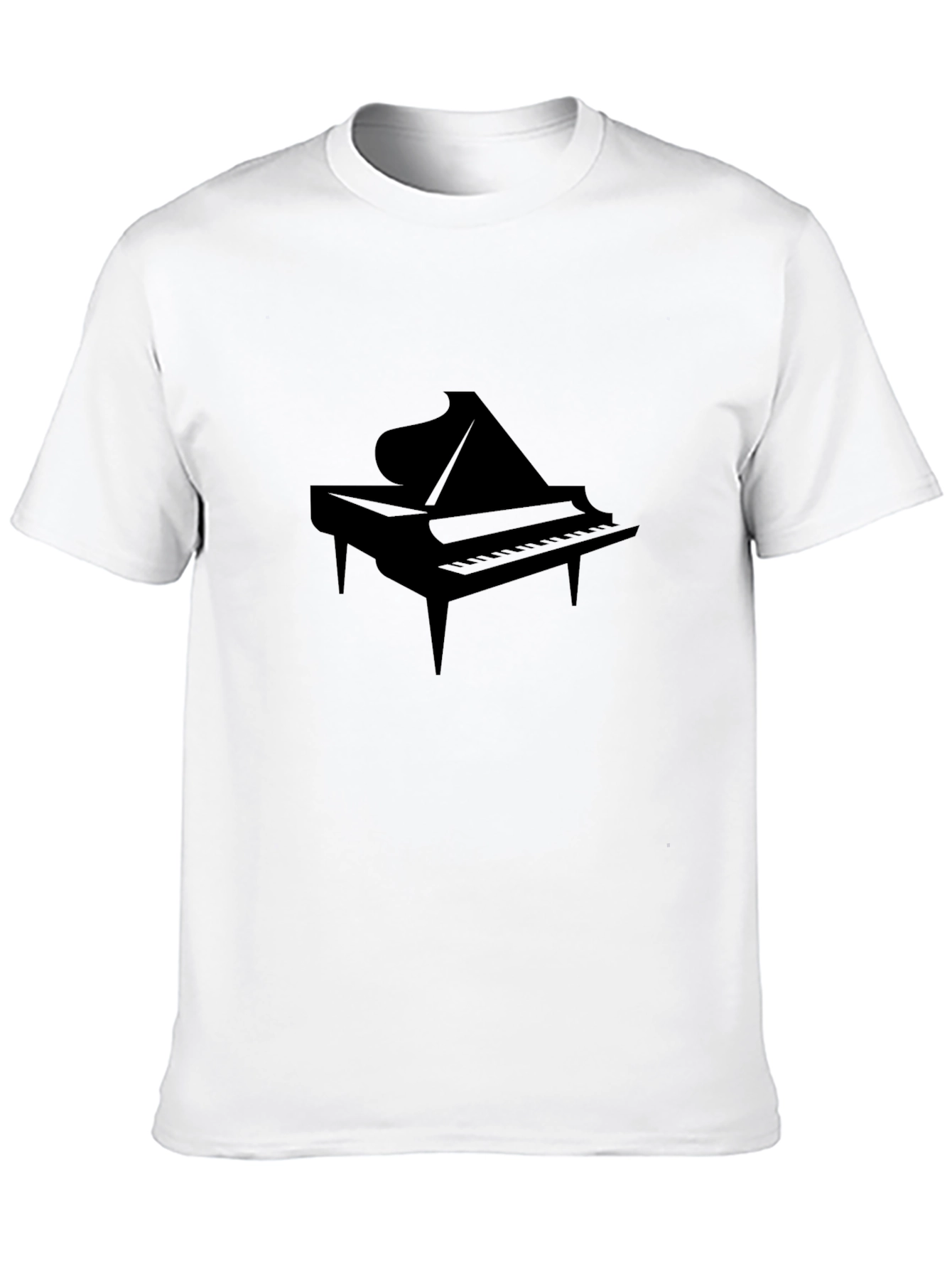Piano Graphic Tee - Black Cotton Casual T-Shirt
