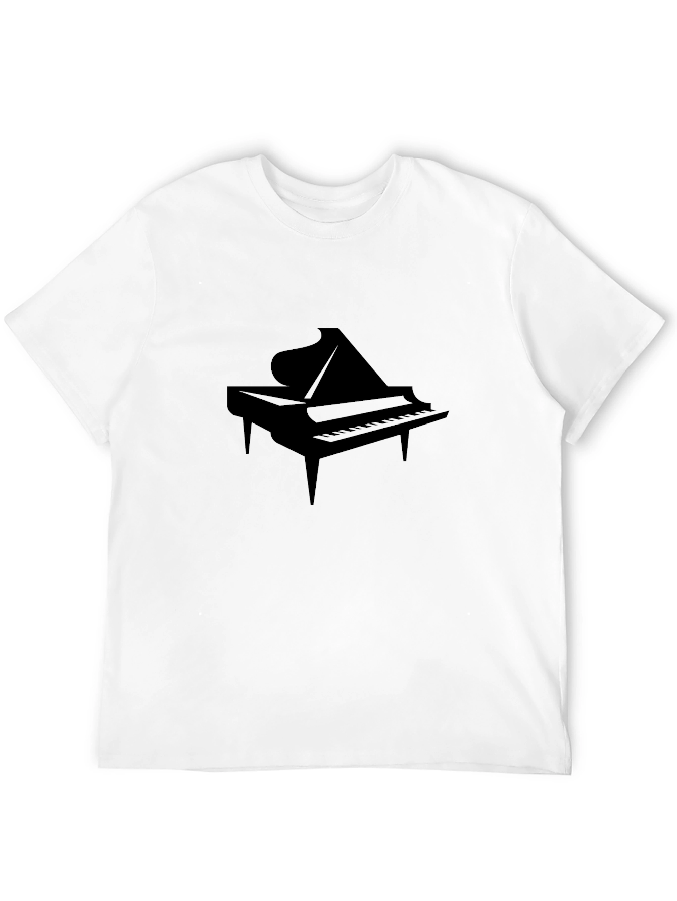 Piano Graphic Tee - Black Cotton Casual T-Shirt