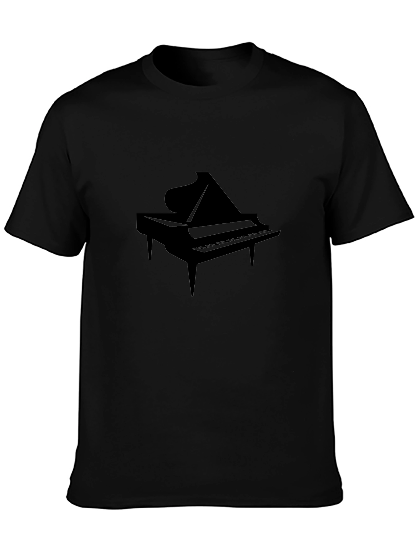 Piano Graphic Tee - Black Cotton Casual T-Shirt