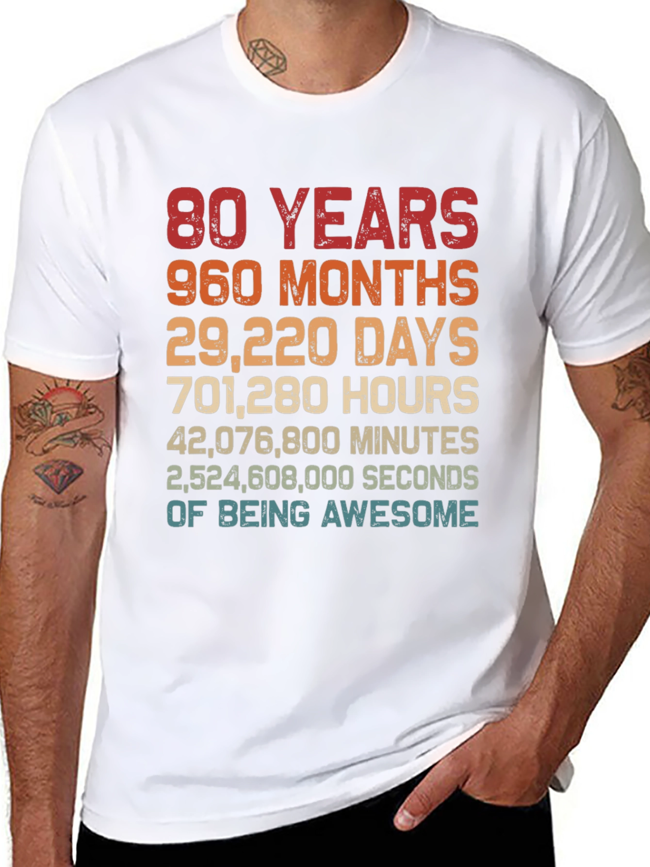 80th Birthday T-Shirt - 80 Years of Being Awesome!