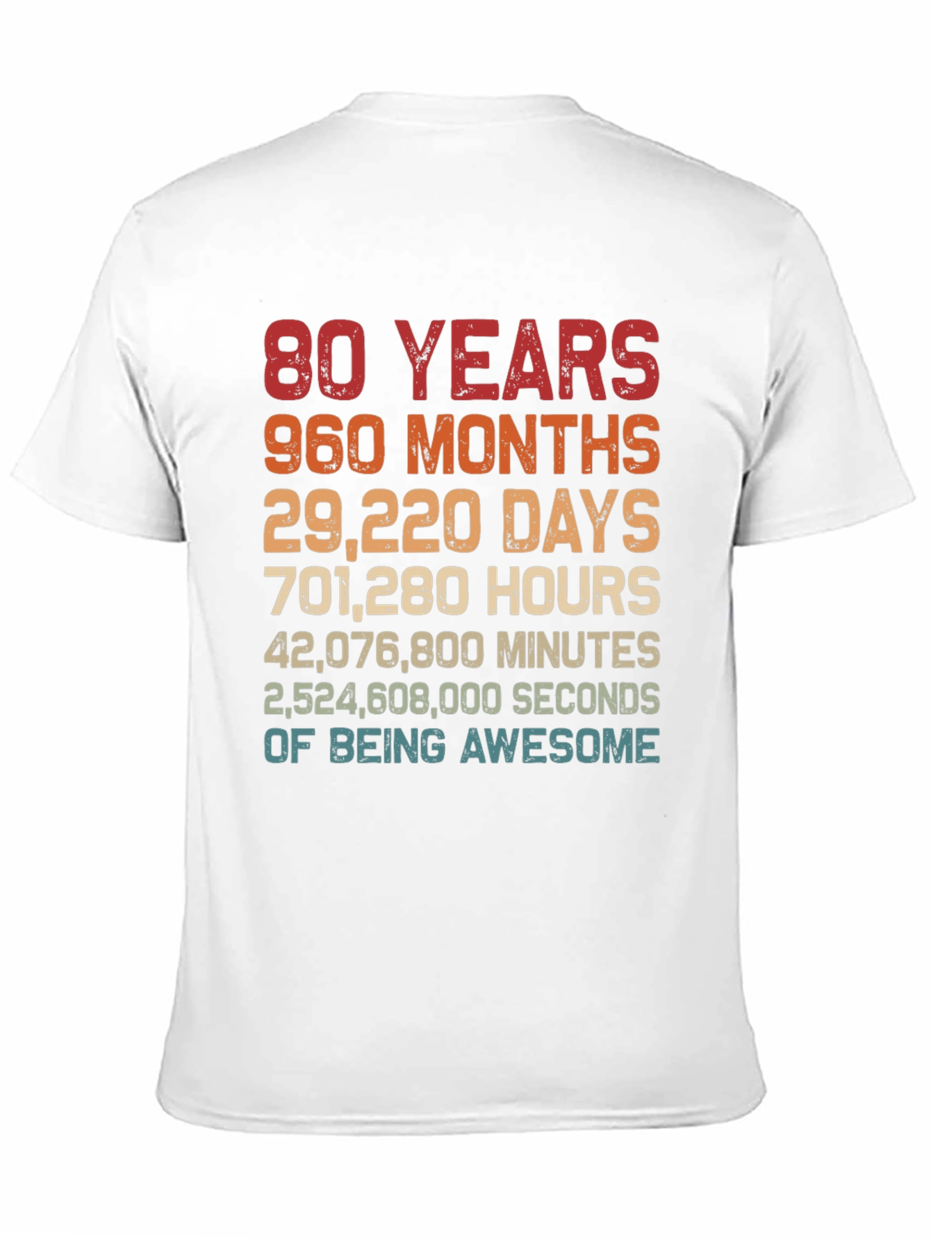 80th Birthday T-Shirt - 80 Years of Being Awesome!