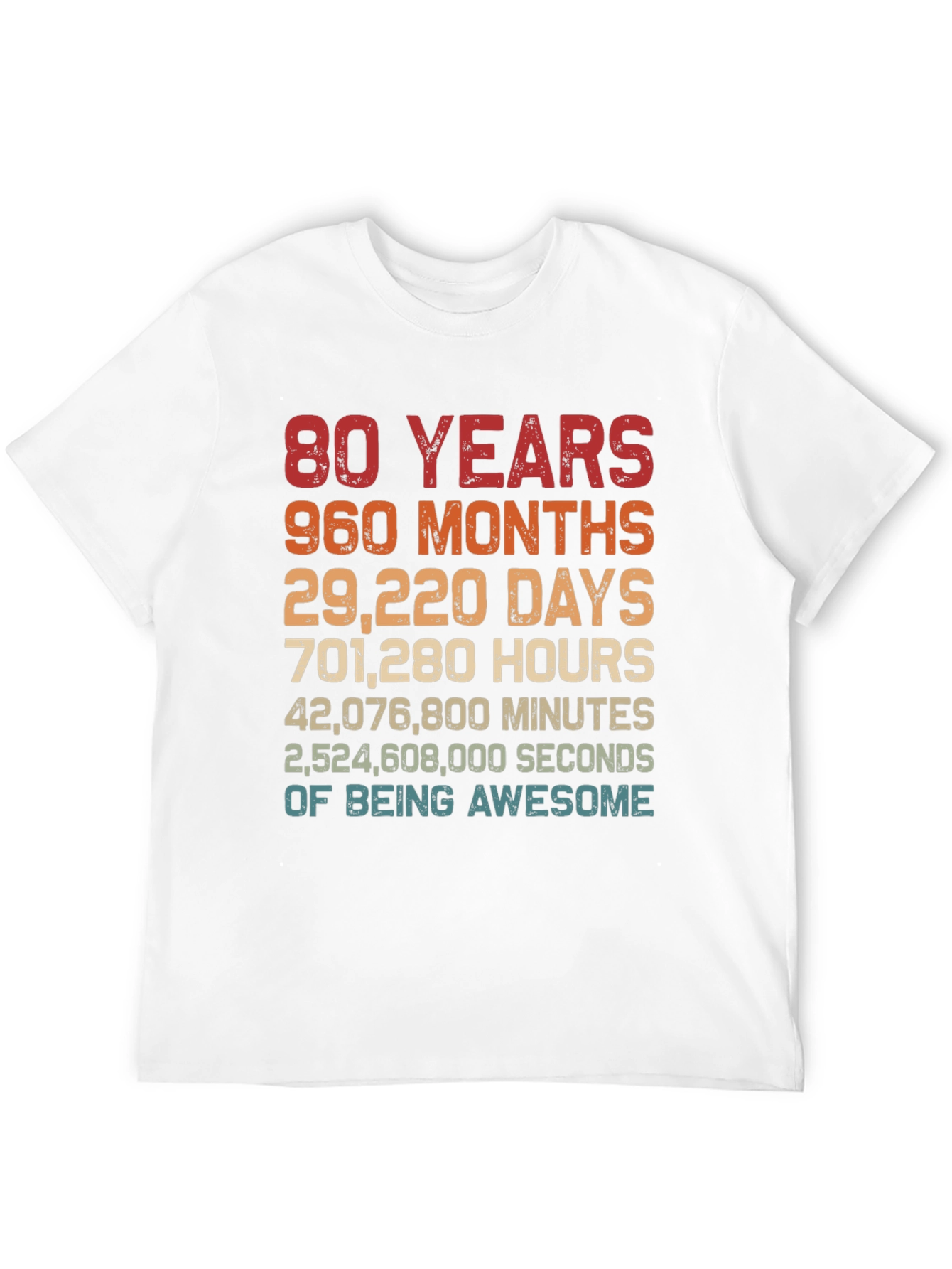 80th Birthday T-Shirt - 80 Years of Being Awesome!