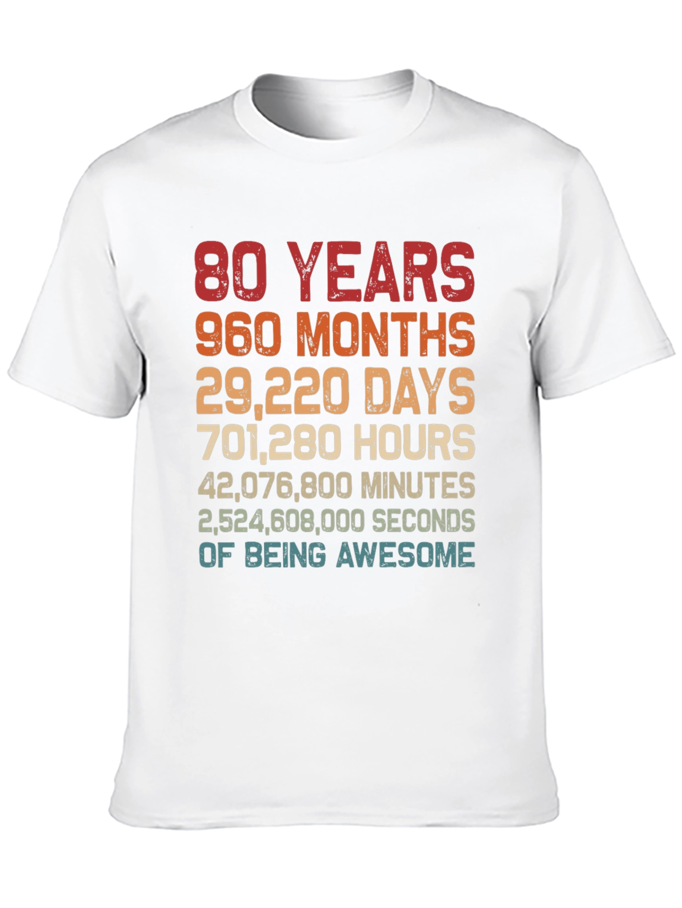 80th Birthday T-Shirt - 80 Years of Being Awesome!