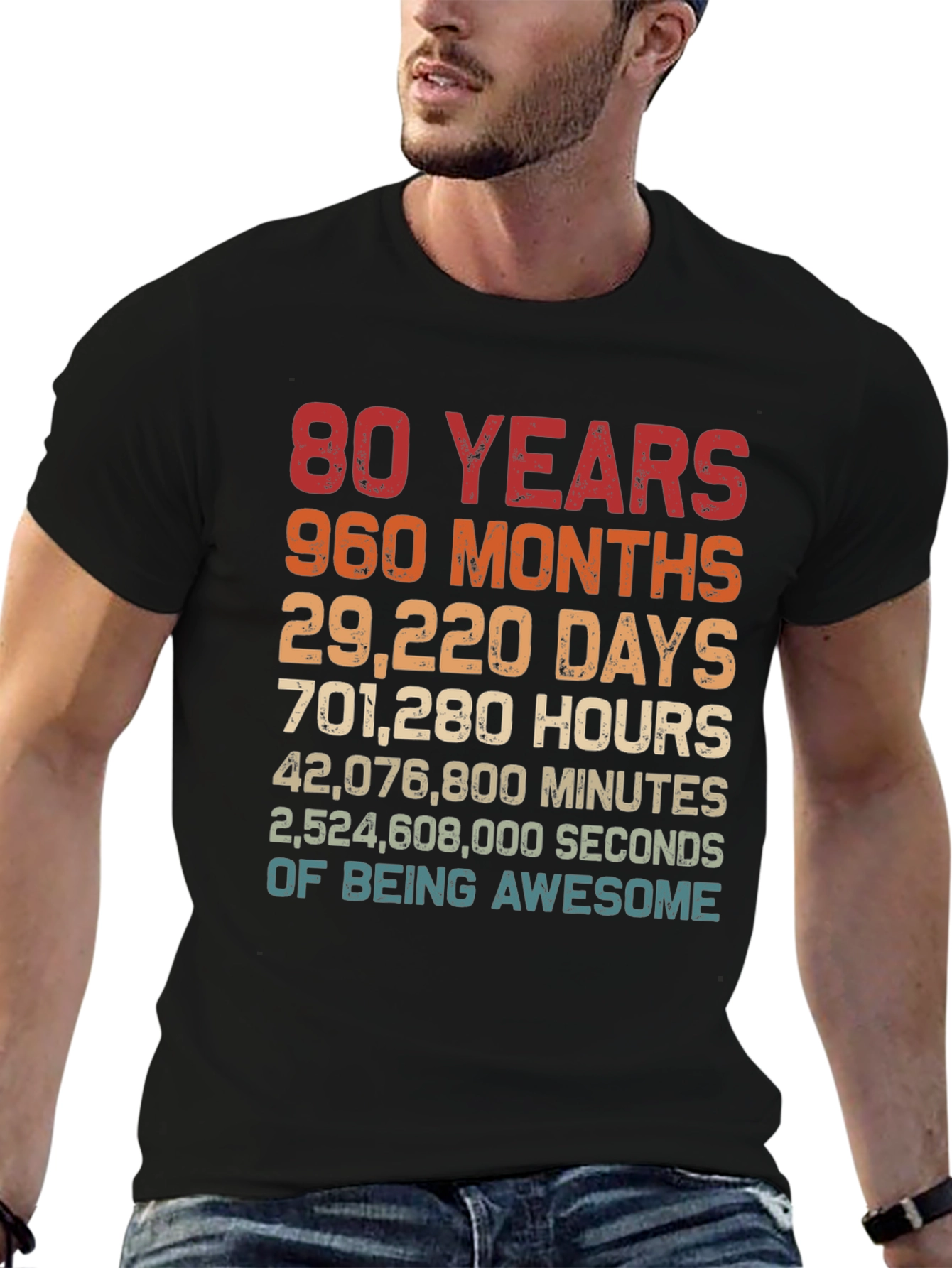 80th Birthday T-Shirt - 80 Years of Being Awesome!