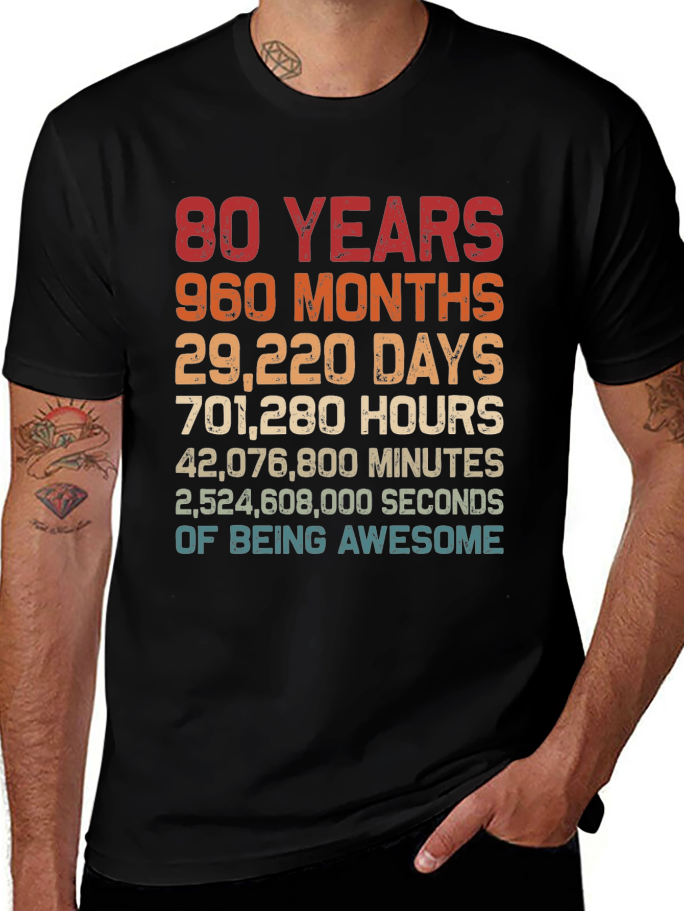 80th Birthday T-Shirt - 80 Years of Being Awesome!