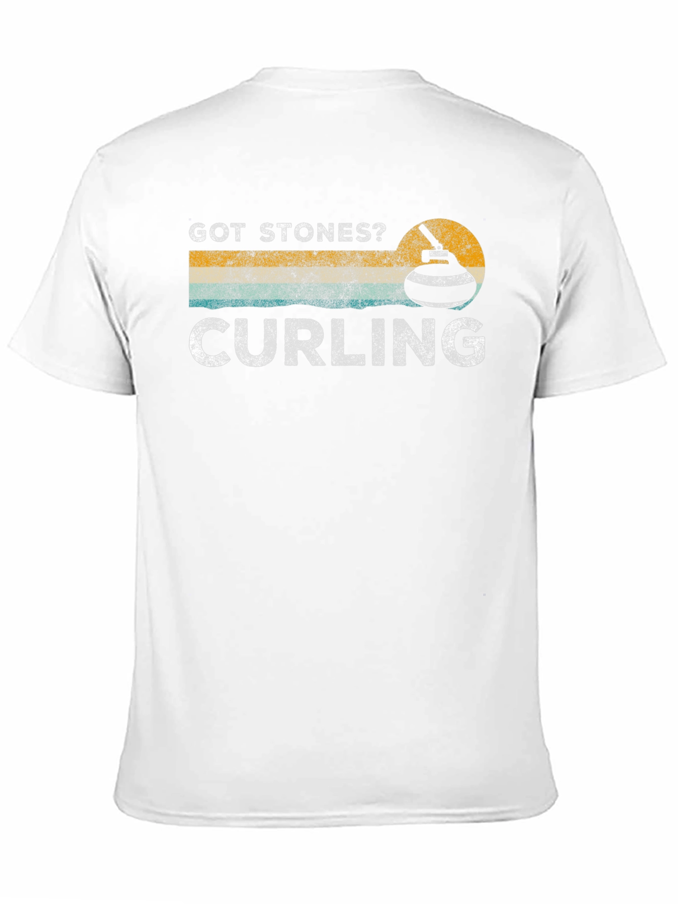 Got Stones? Curling Graphic Tee - Black Cotton T-Shirt