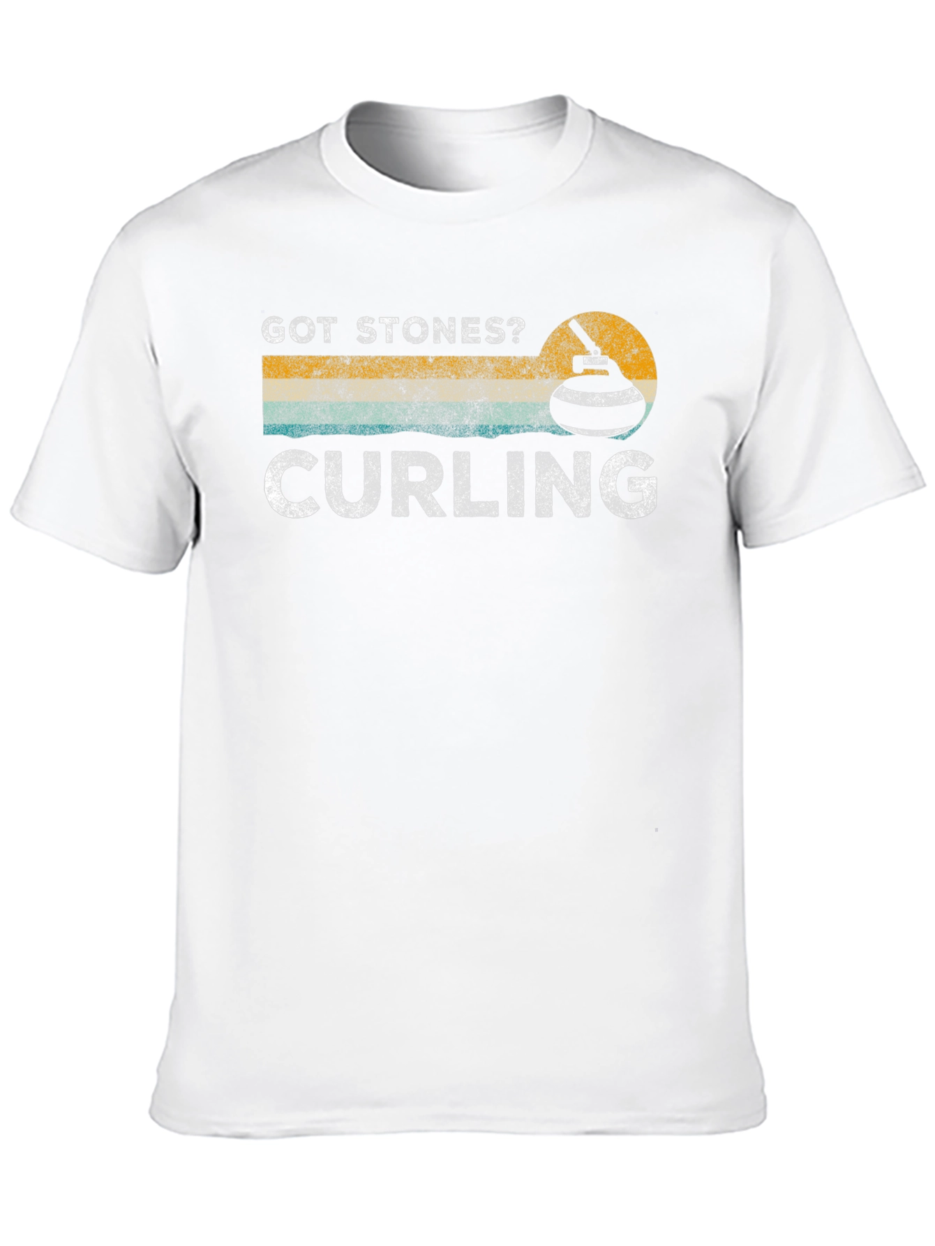 Got Stones? Curling Graphic Tee - Black Cotton T-Shirt