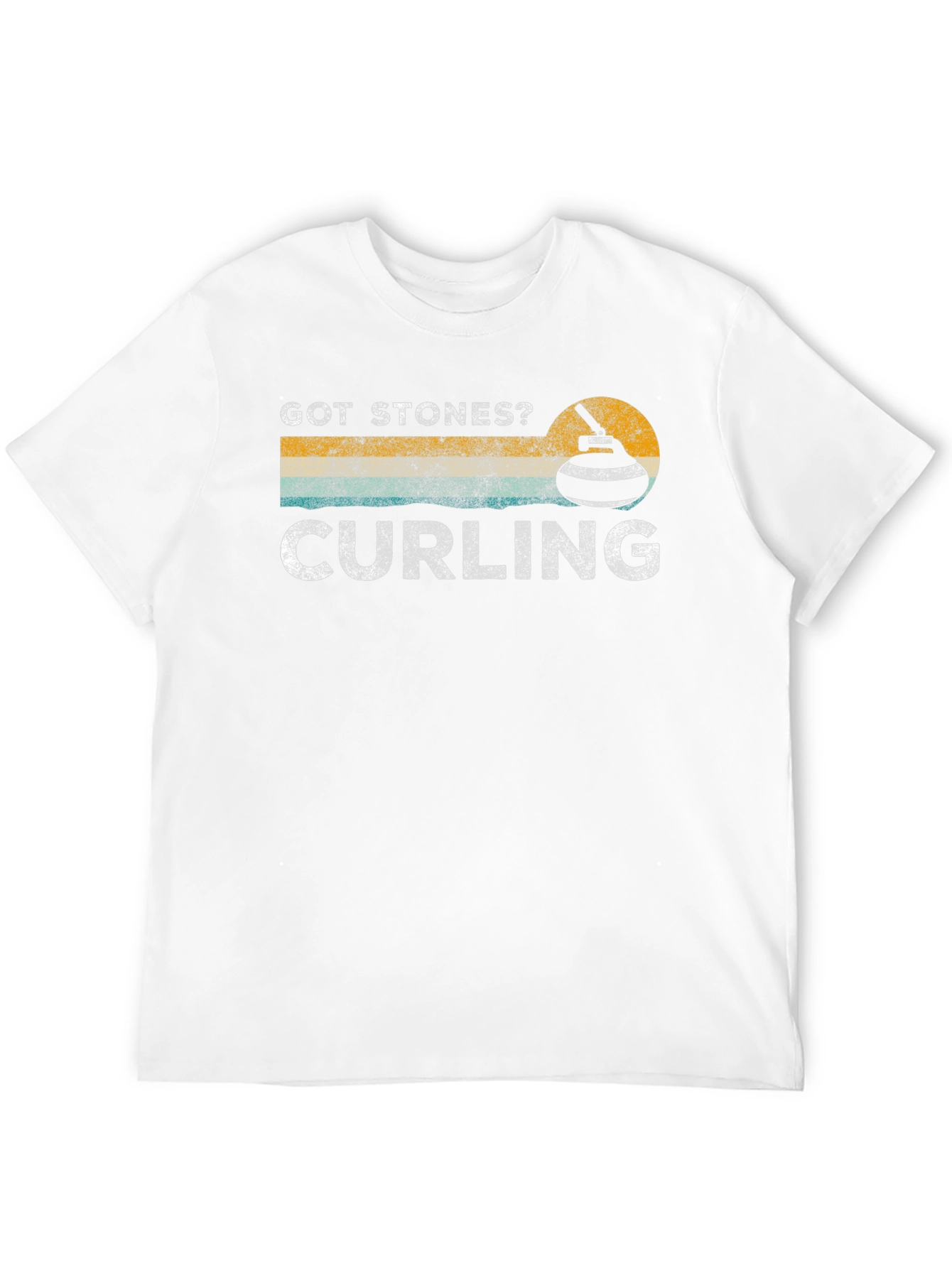 Got Stones? Curling Graphic Tee - Black Cotton T-Shirt