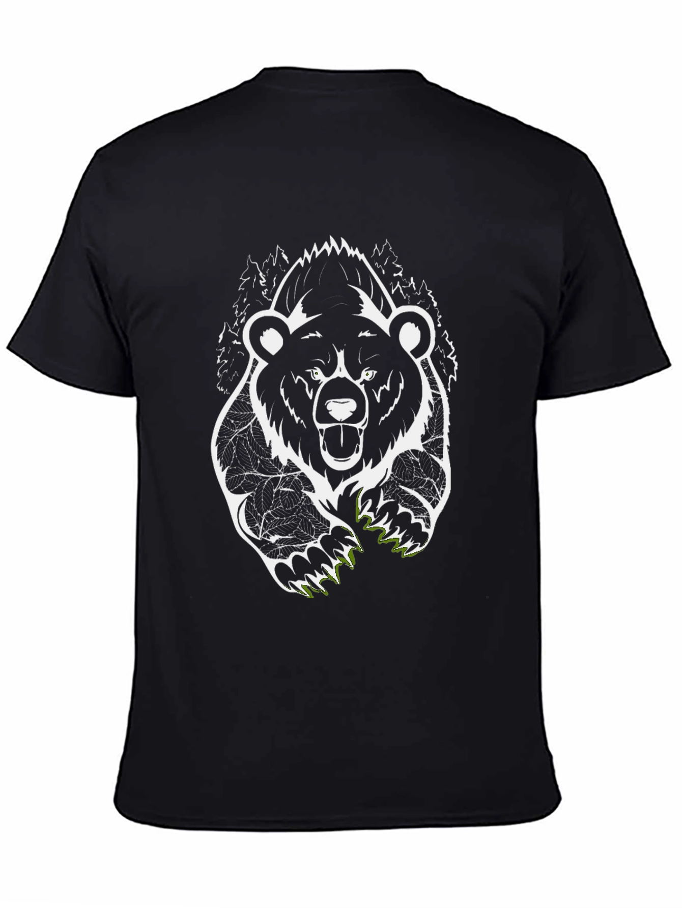Bear Graphic Tee - Mens Black Cotton T-Shirt