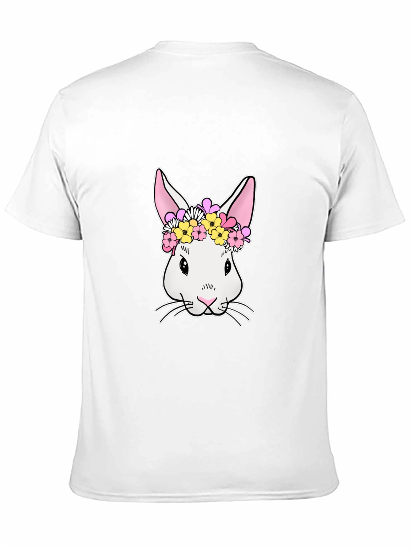 Bunny Flower Crown Graphic Tee - Black T-Shirt