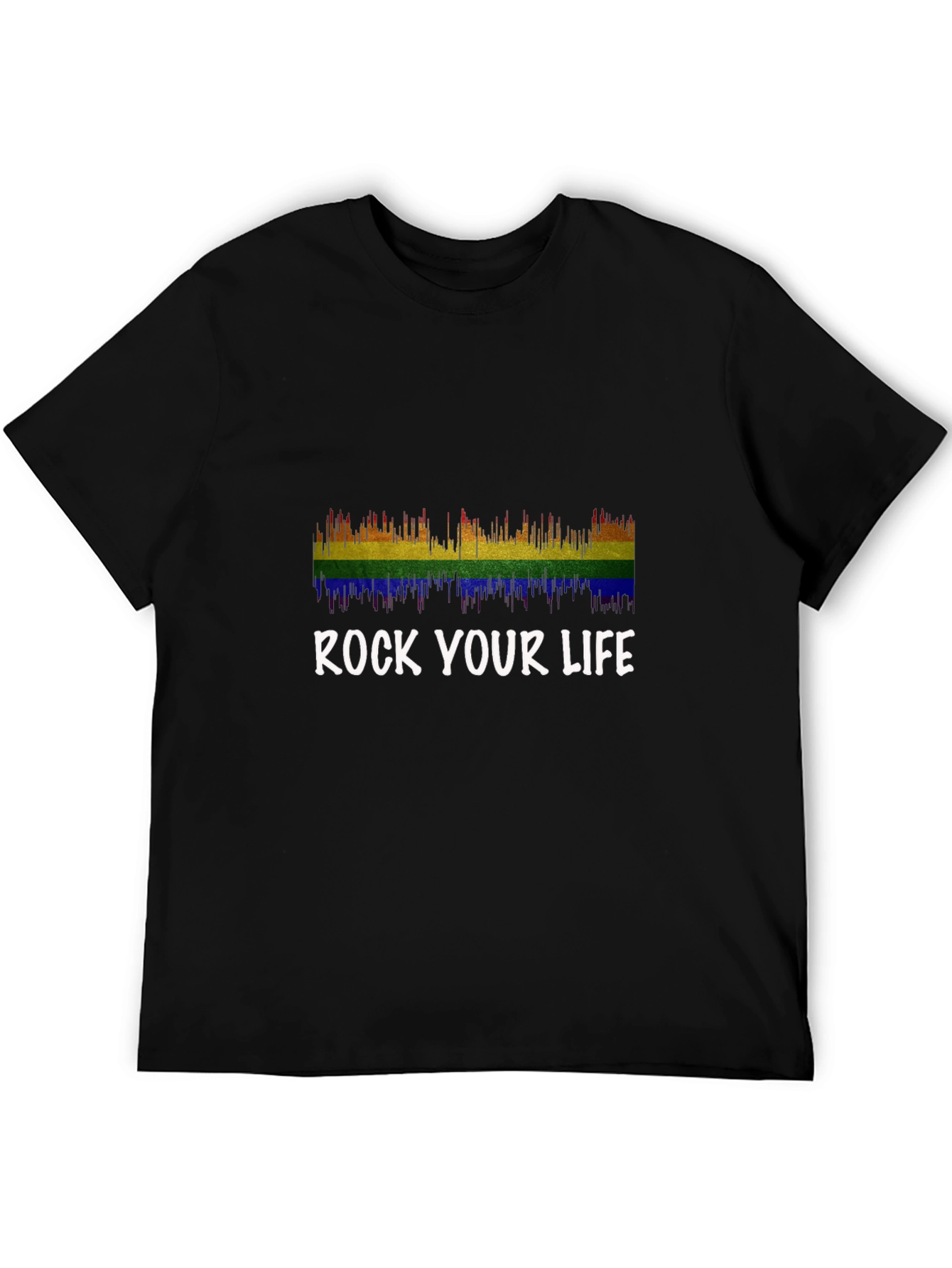 Rock Your Life Rainbow Graphic T-Shirt