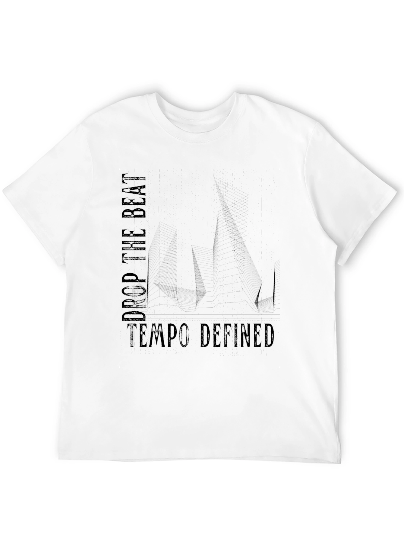 Drop the Beat Tempo Defined Black Graphic T-Shirt
