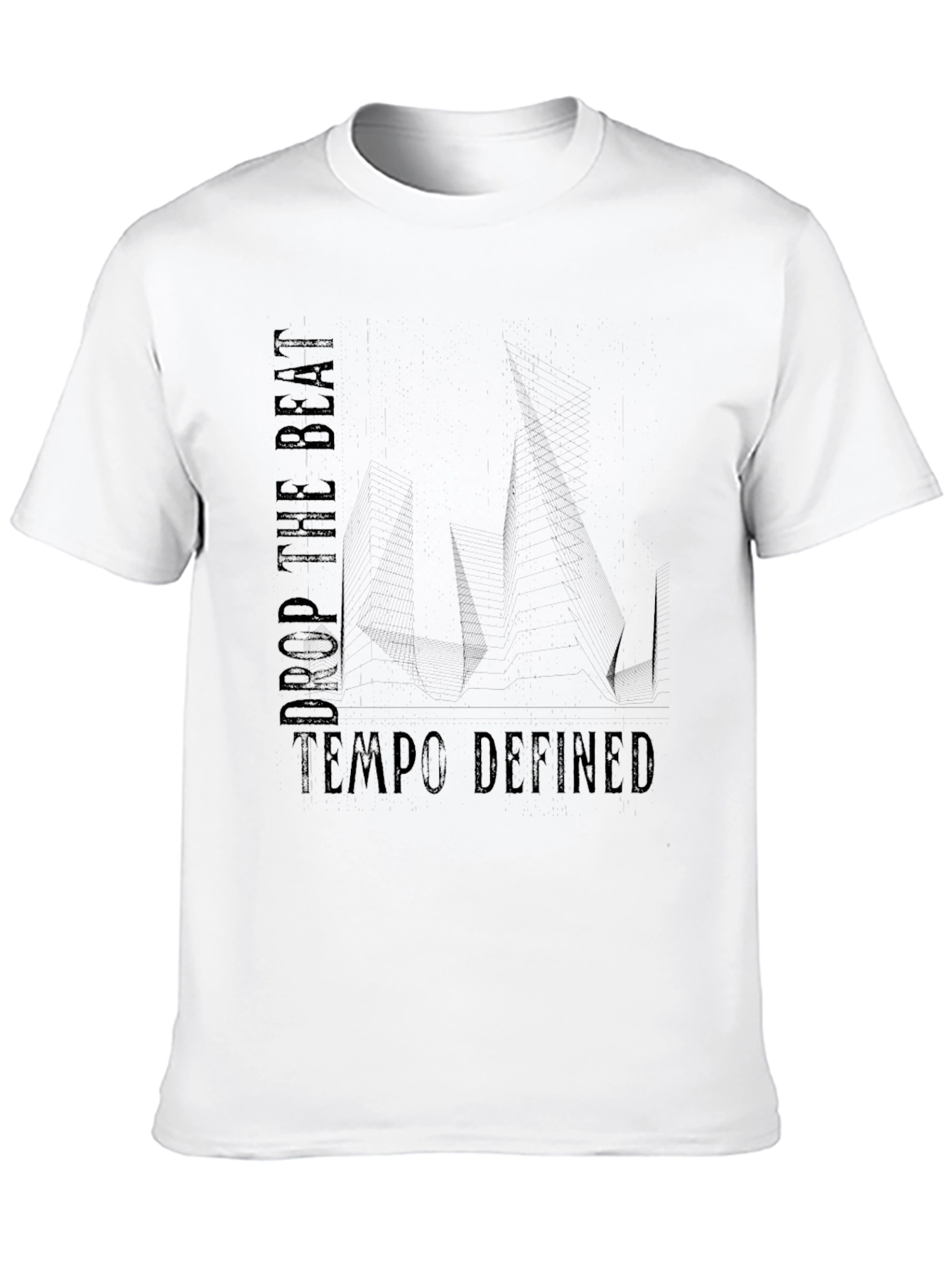 Drop the Beat Tempo Defined Black Graphic T-Shirt