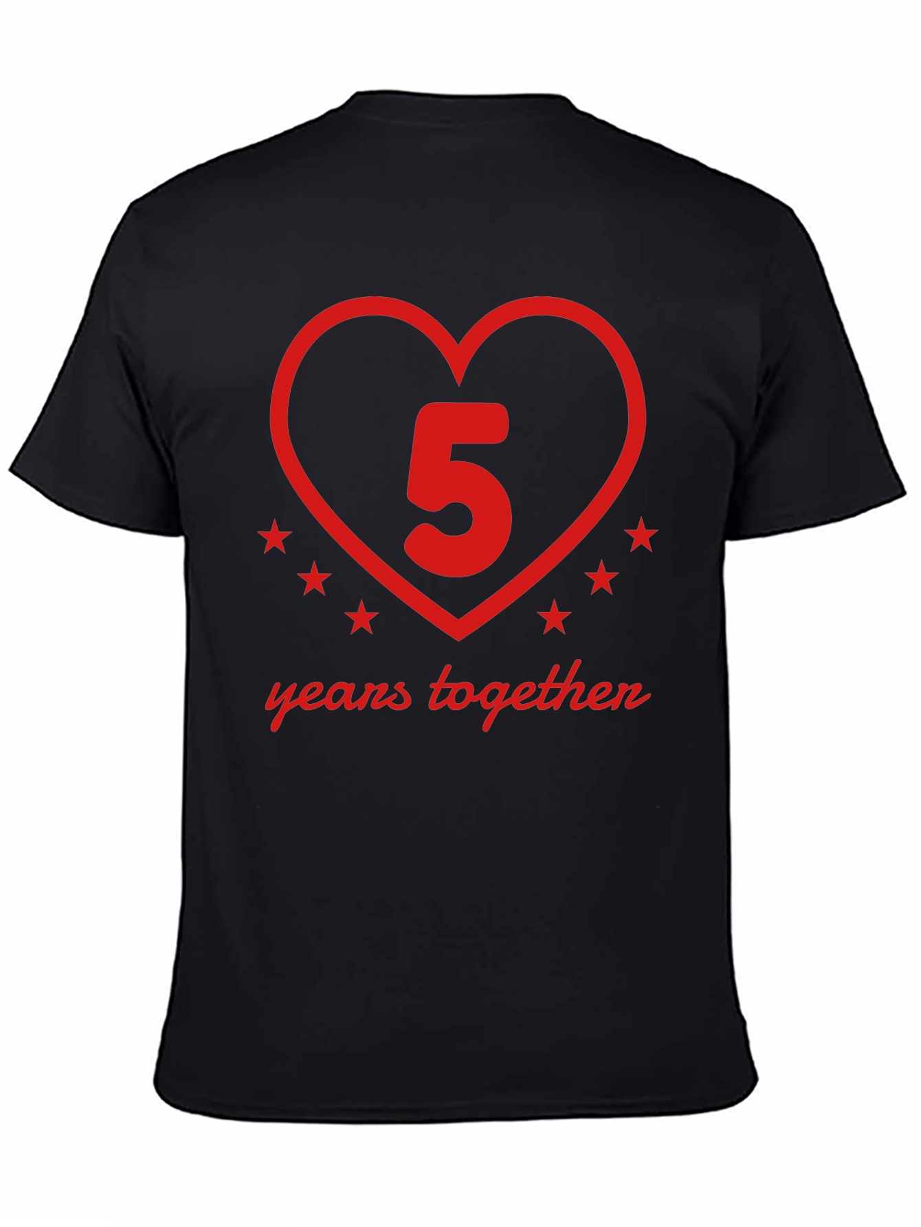 5 Years Together Anniversary T-Shirt - Heart Design