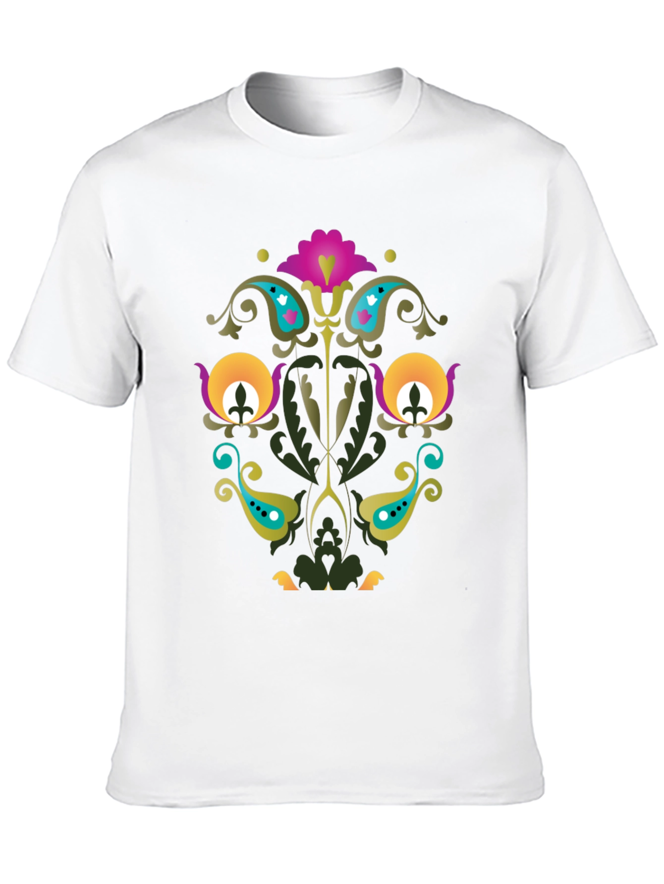 Floral Paisley Black T-Shirt Unique Design