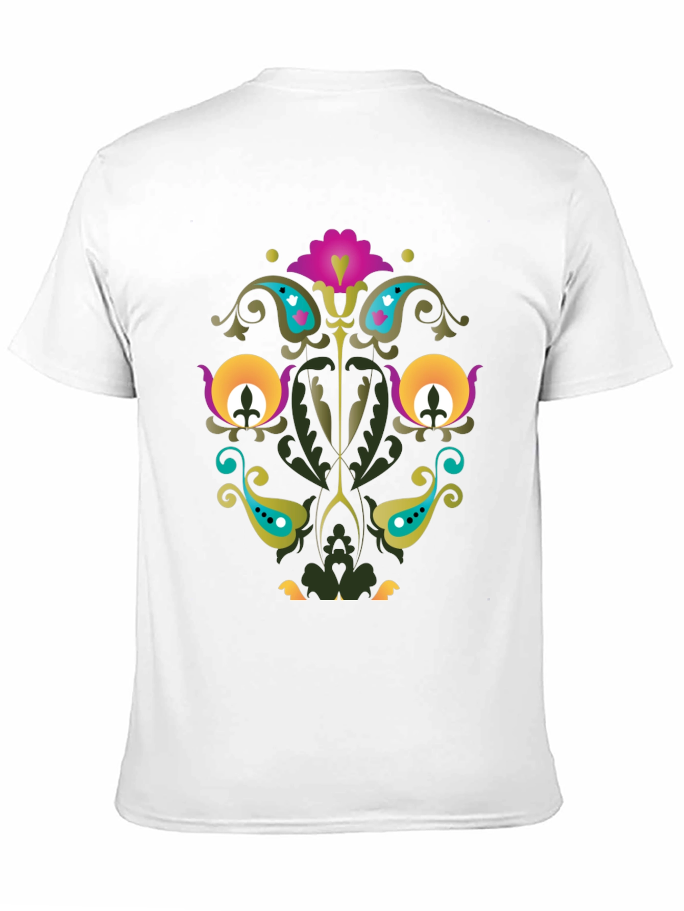 Floral Paisley Black T-Shirt Unique Design