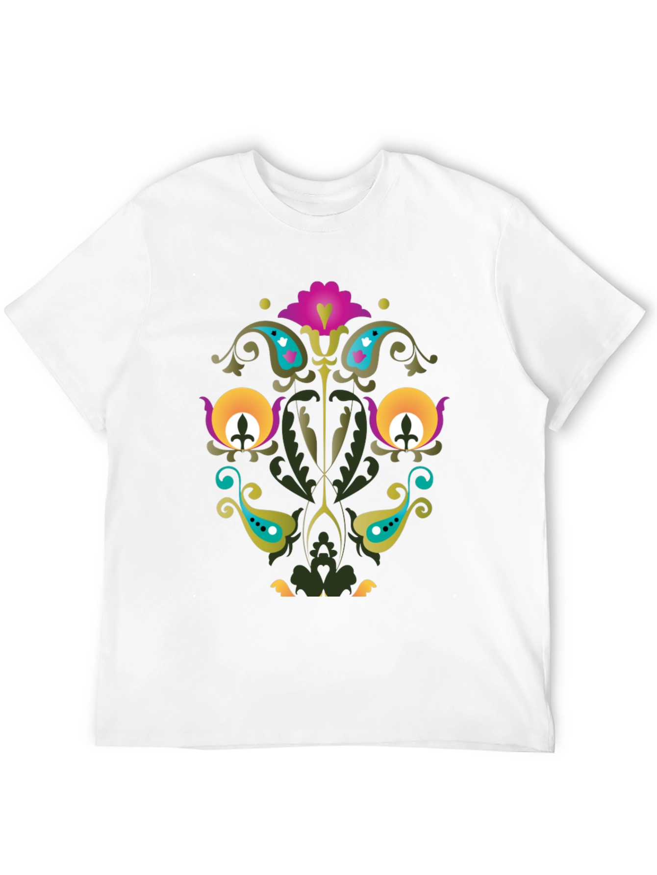 Floral Paisley Black T-Shirt Unique Design