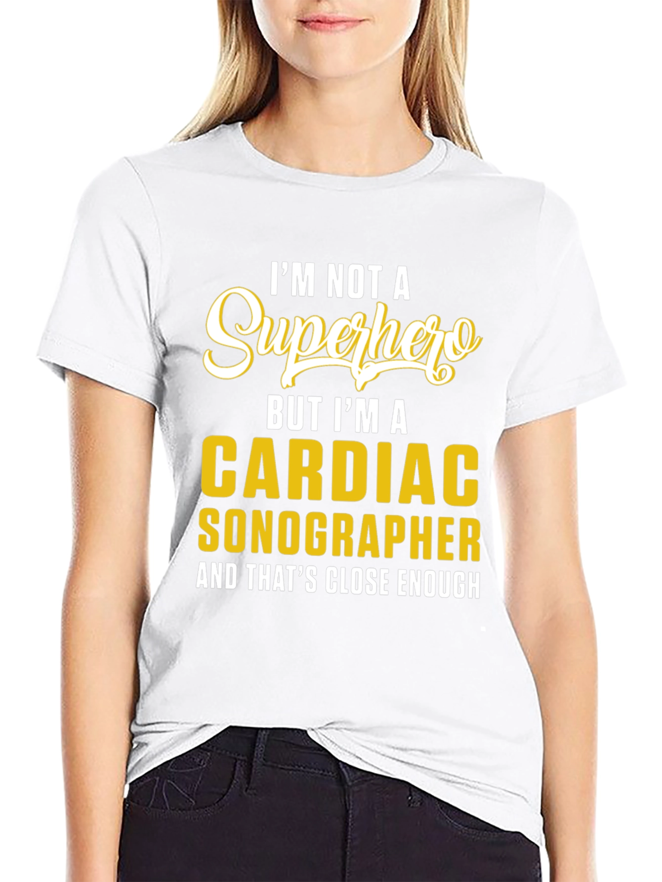 Cardiac Sonographer Superhero Graphic Tee