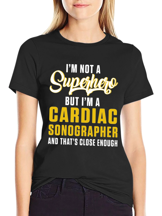 Cardiac Sonographer Superhero Graphic Tee