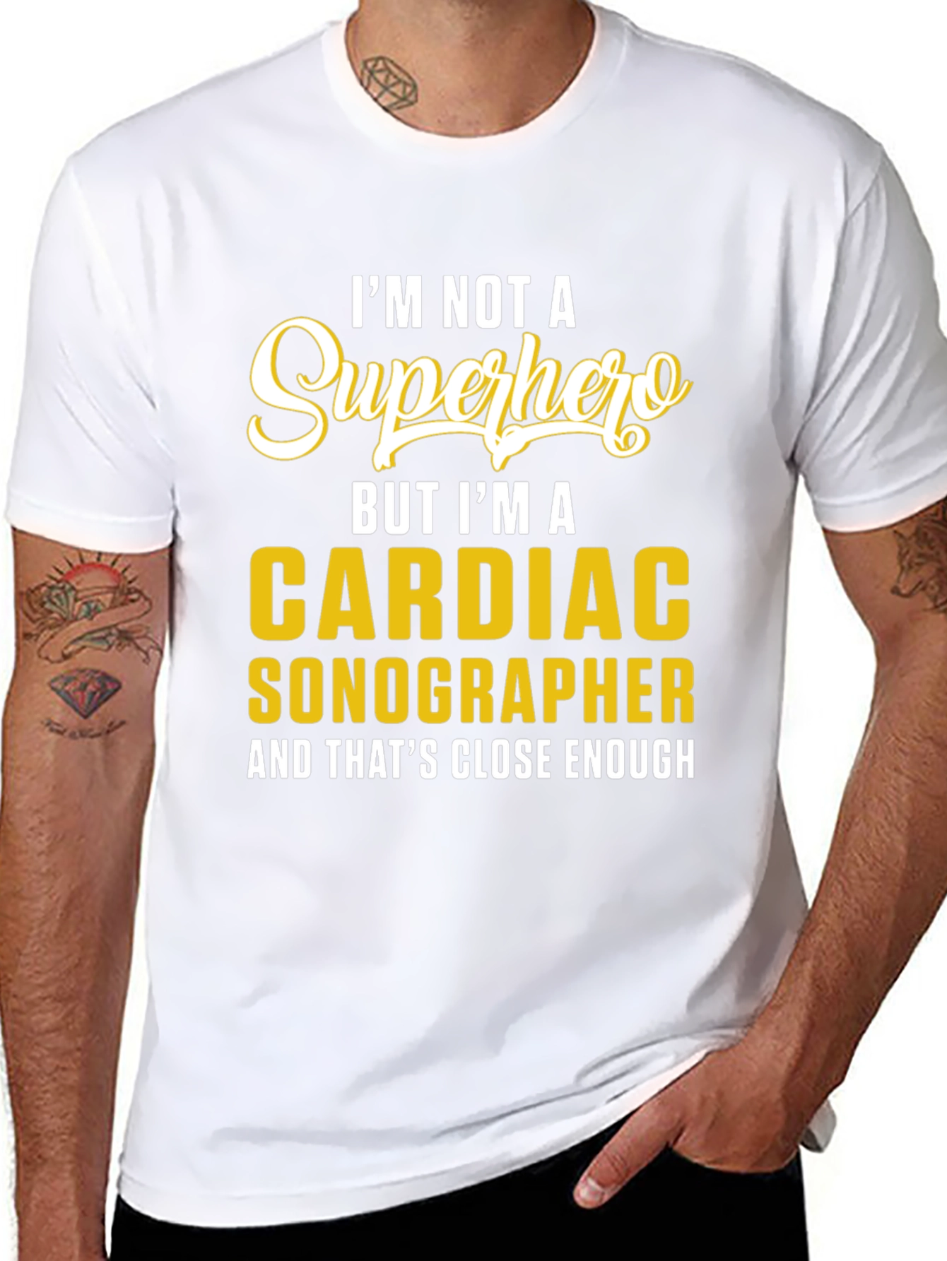 Cardiac Sonographer Superhero Graphic Tee