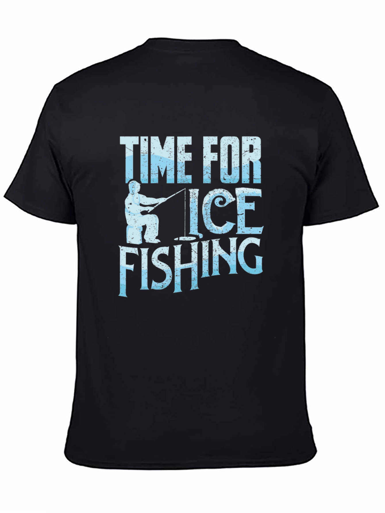Time For Ice Fishing T-Shirt Black