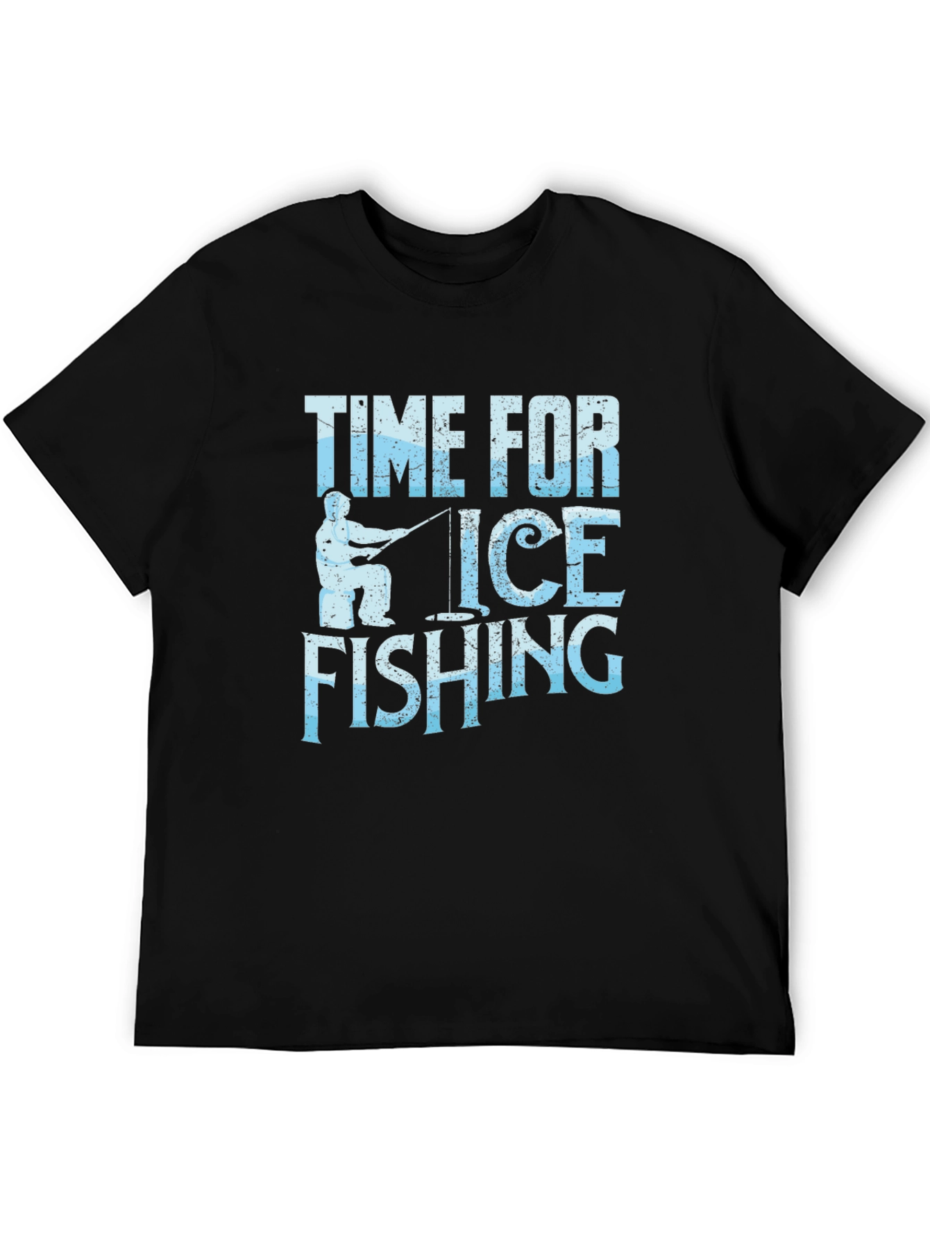 Time For Ice Fishing T-Shirt Black
