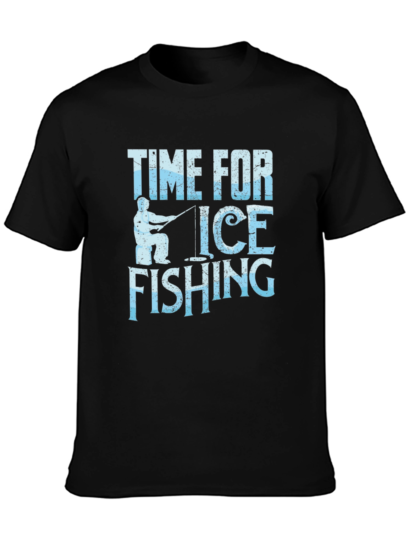Time For Ice Fishing T-Shirt Black