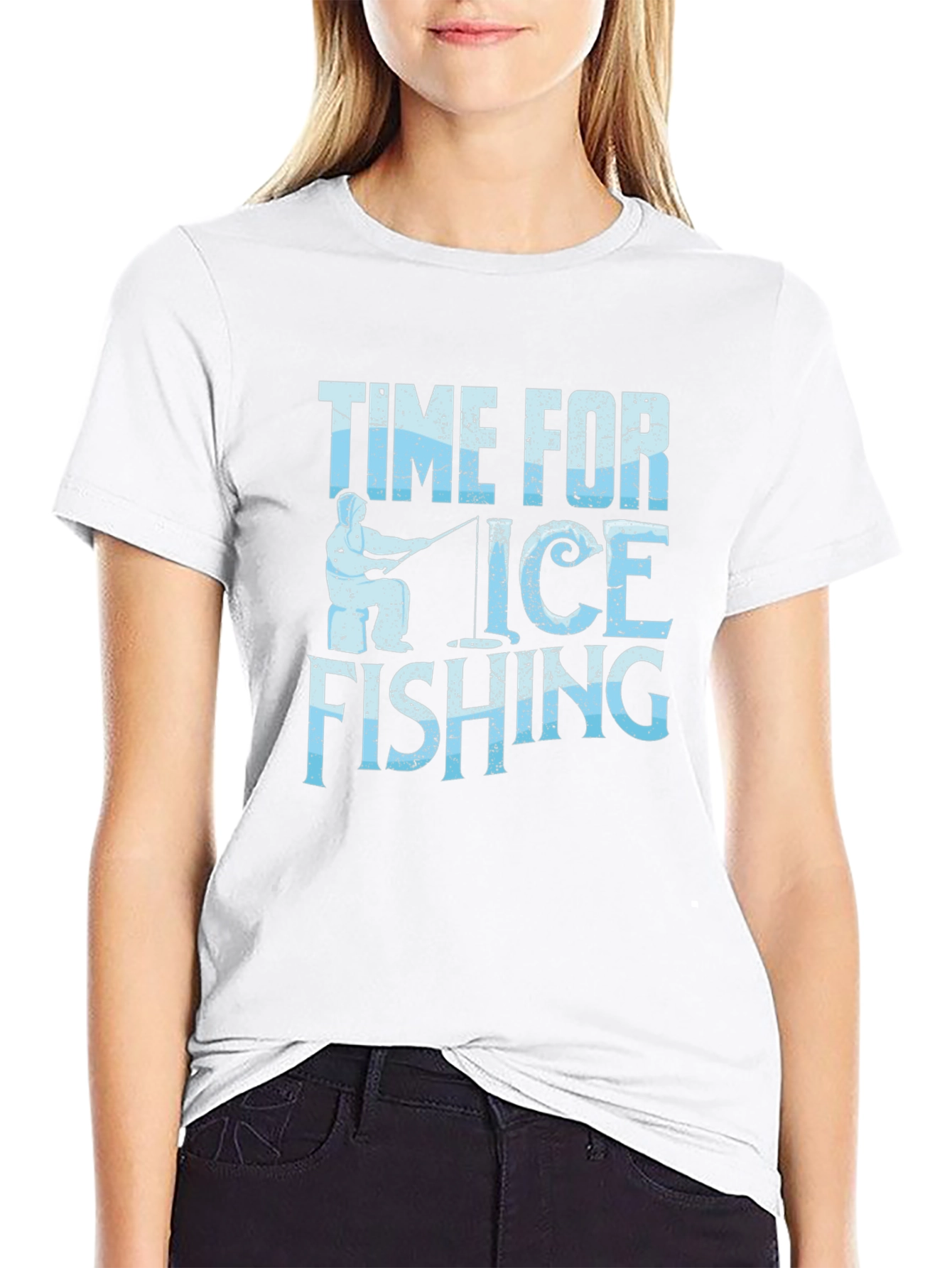 Time For Ice Fishing T-Shirt Black