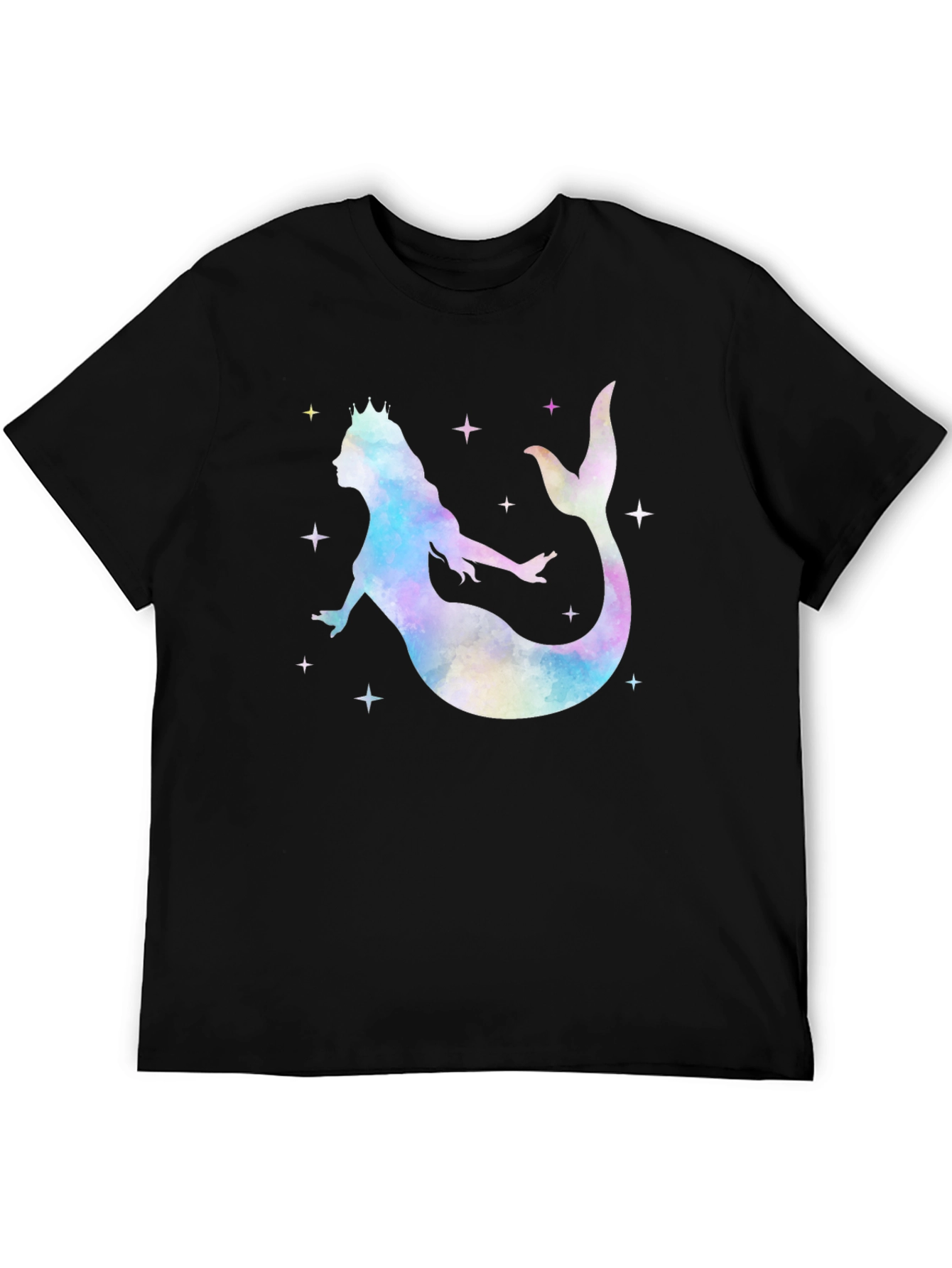 Mermaid Queen Graphic T-Shirt - Black