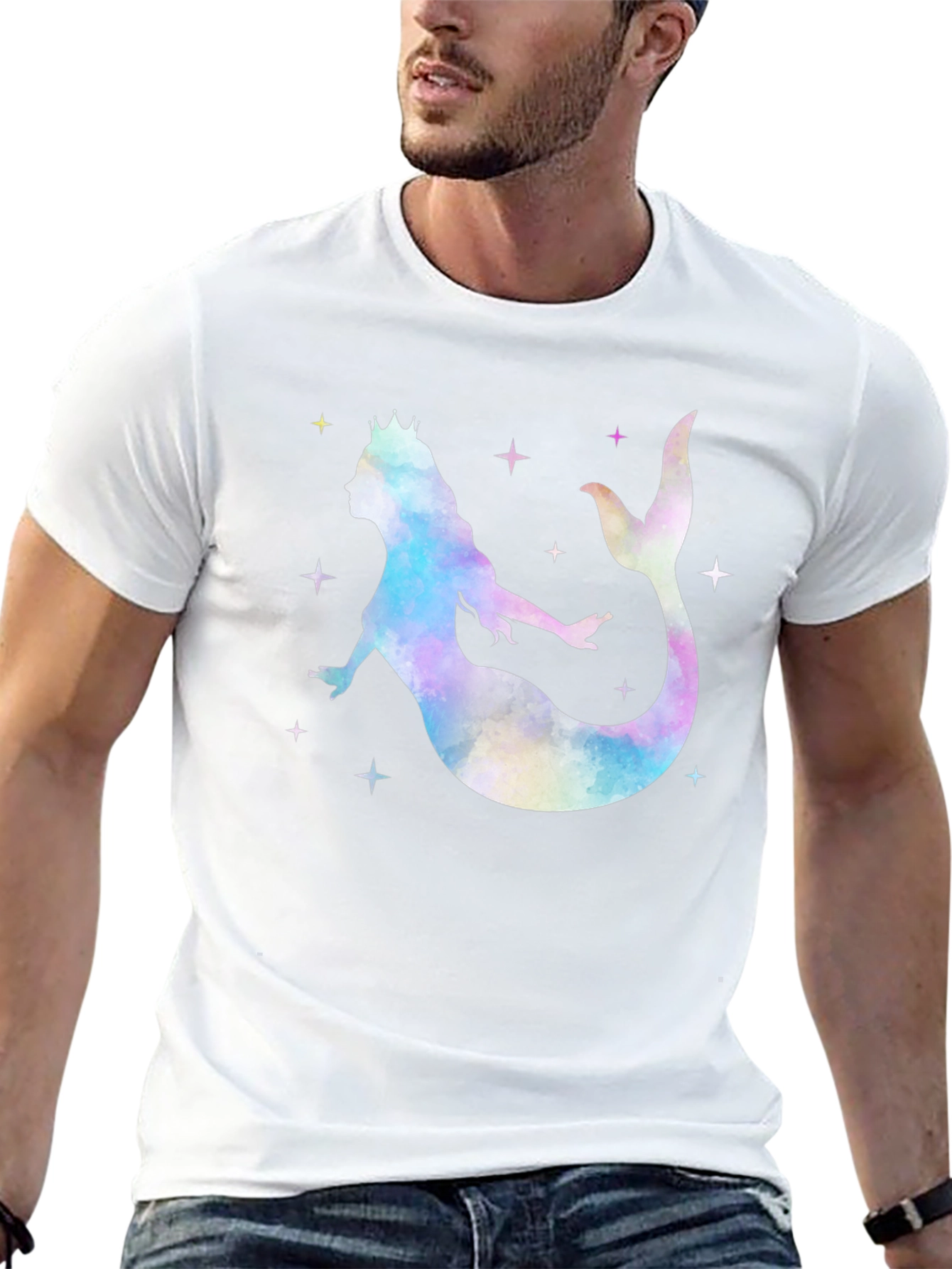 Mermaid Queen Graphic T-Shirt - Black
