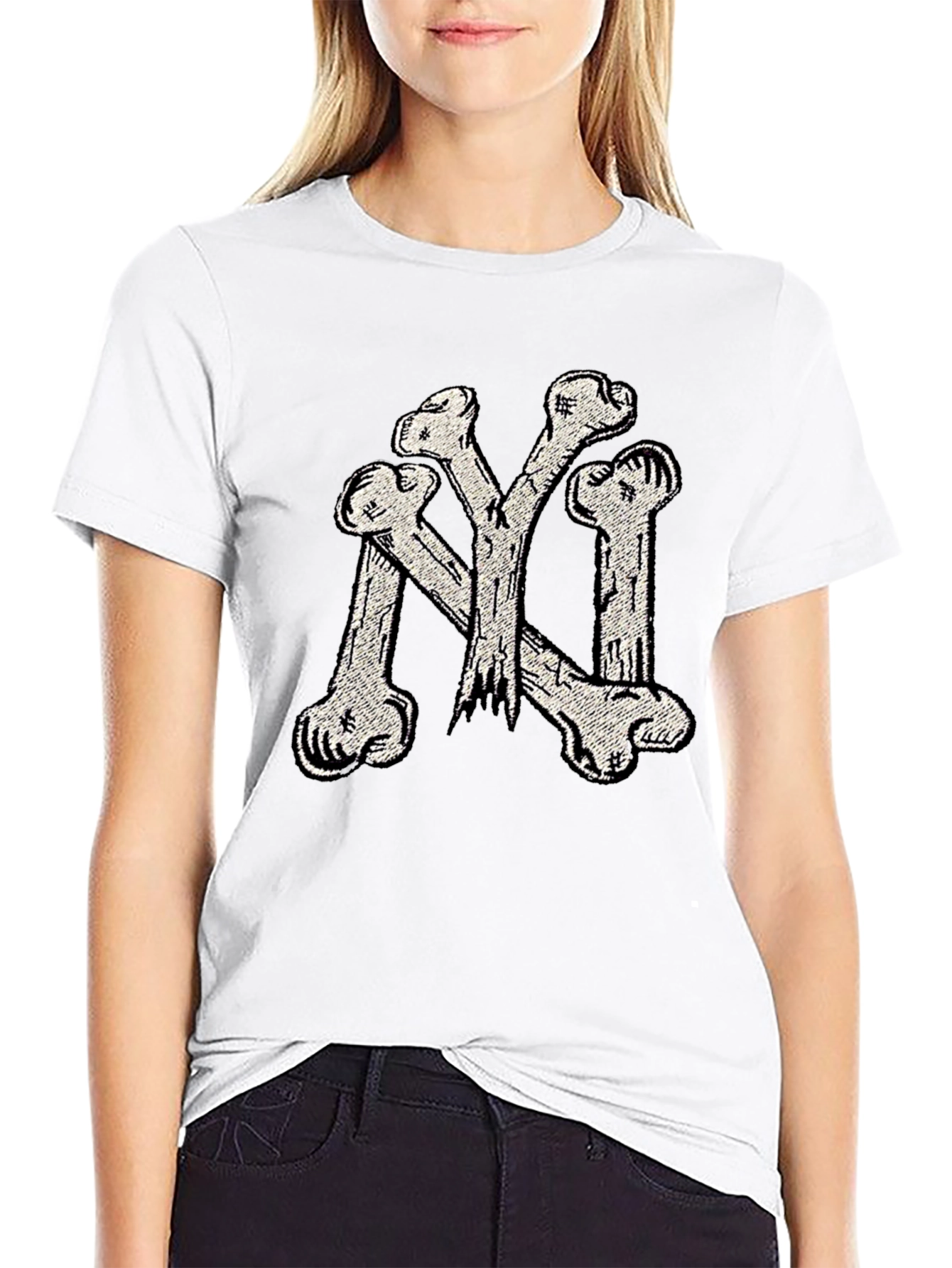 Bone NY Tee - Black Cotton Graphic T-Shirt