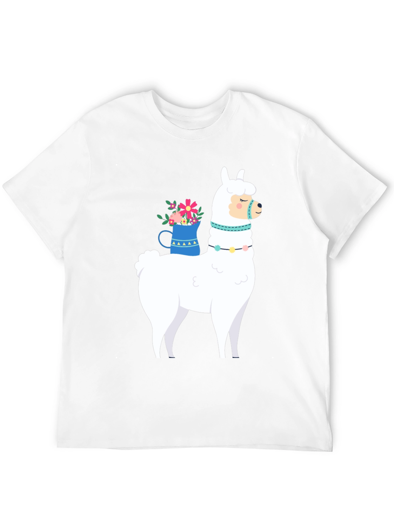 Llama Graphic Tee - Black Cotton Casual T-Shirt