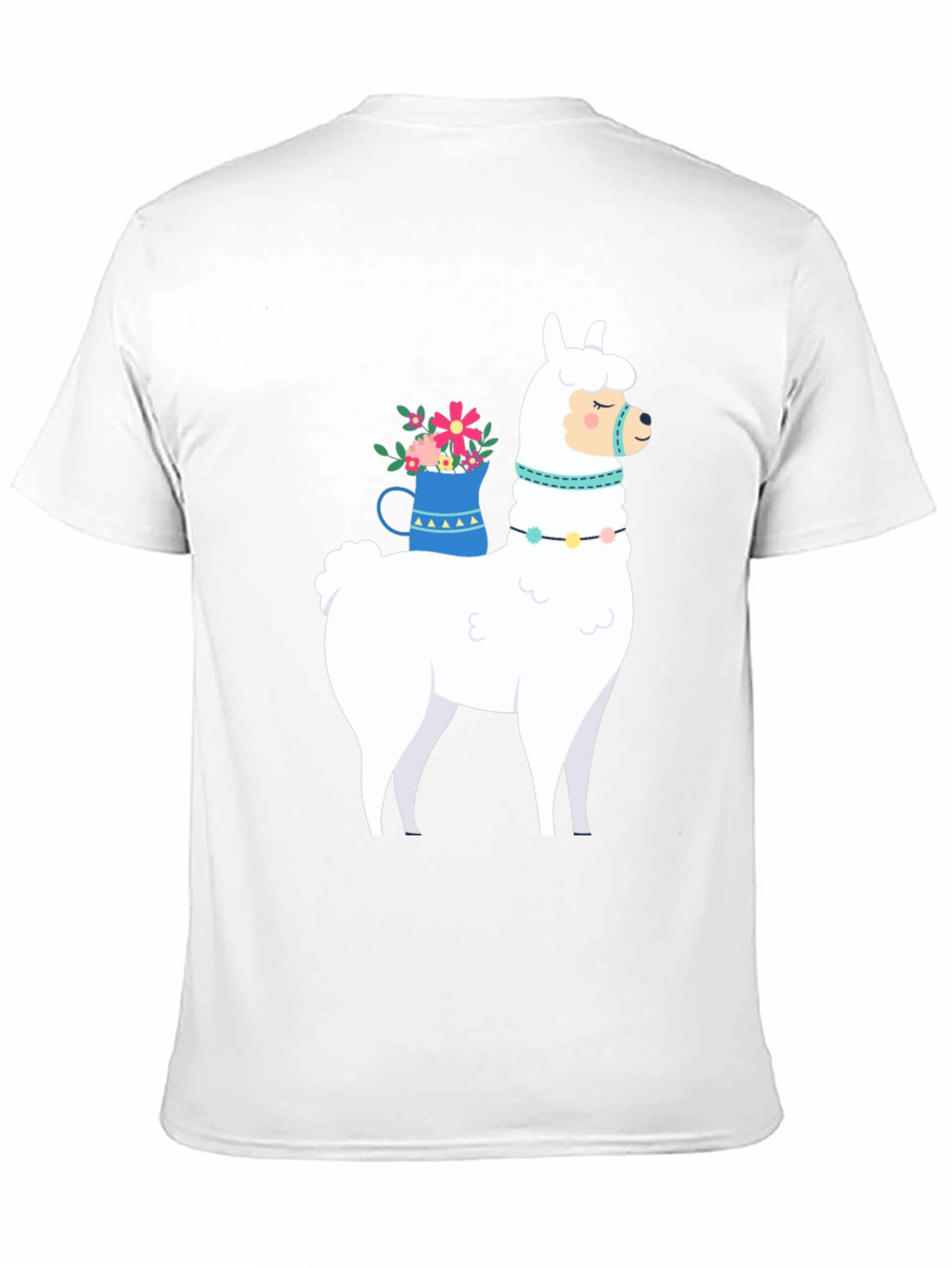 Llama Graphic Tee - Black Cotton Casual T-Shirt