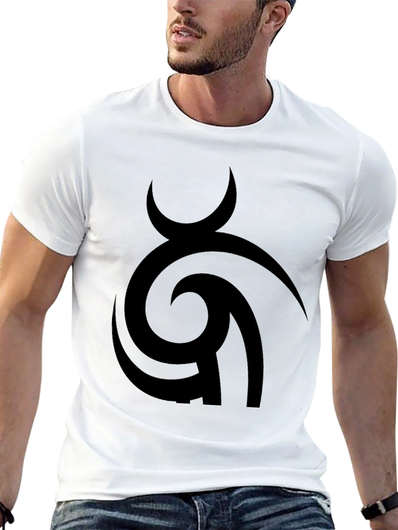 Abstract Design Black Cotton T-Shirt