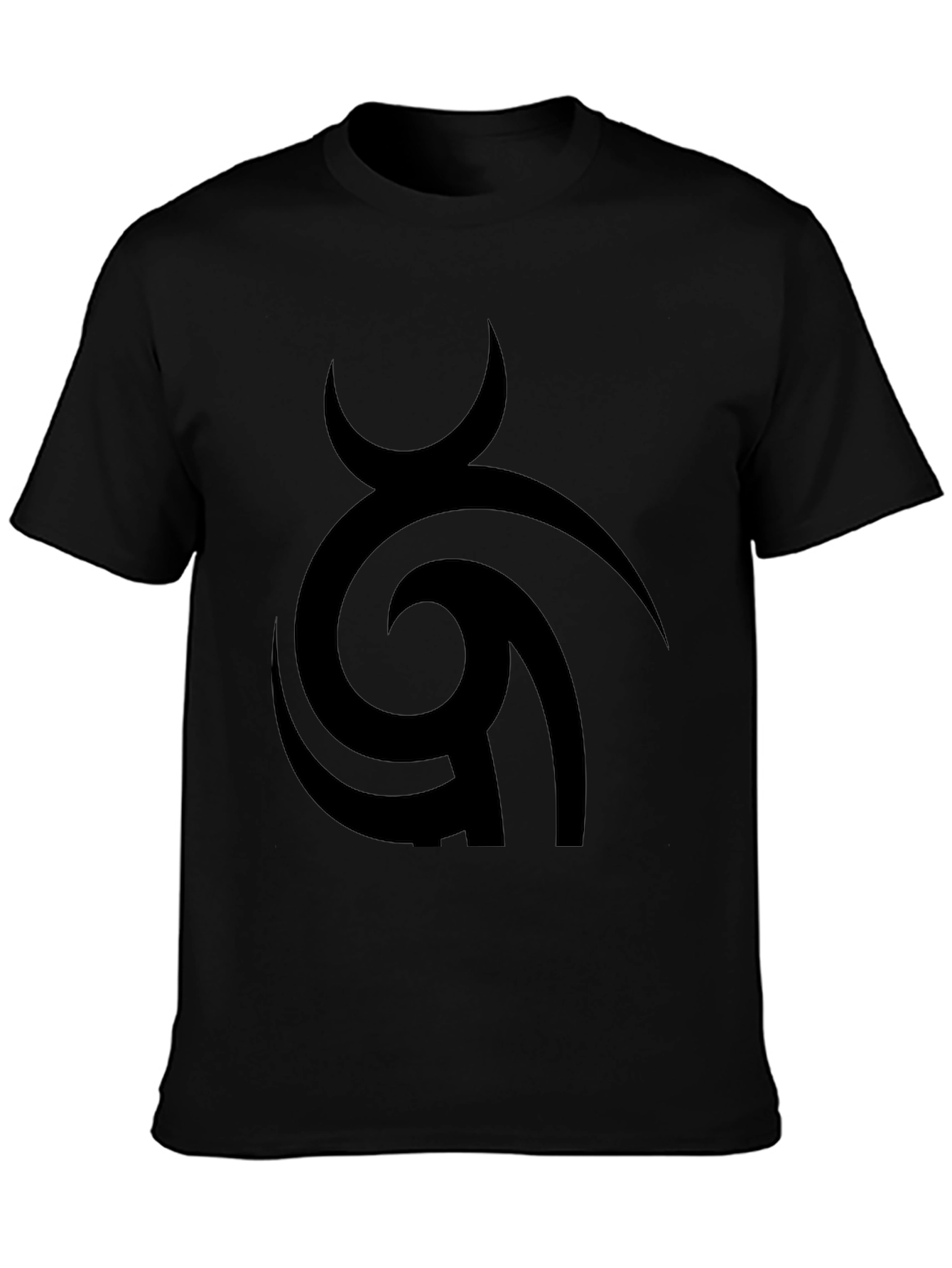 Abstract Design Black Cotton T-Shirt